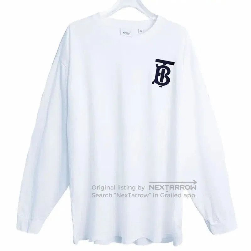 Burberry Burberry White Cotton Long Sleeve Tshirt. Size US XL / EU 56 / 4 - 1 Thumbnail