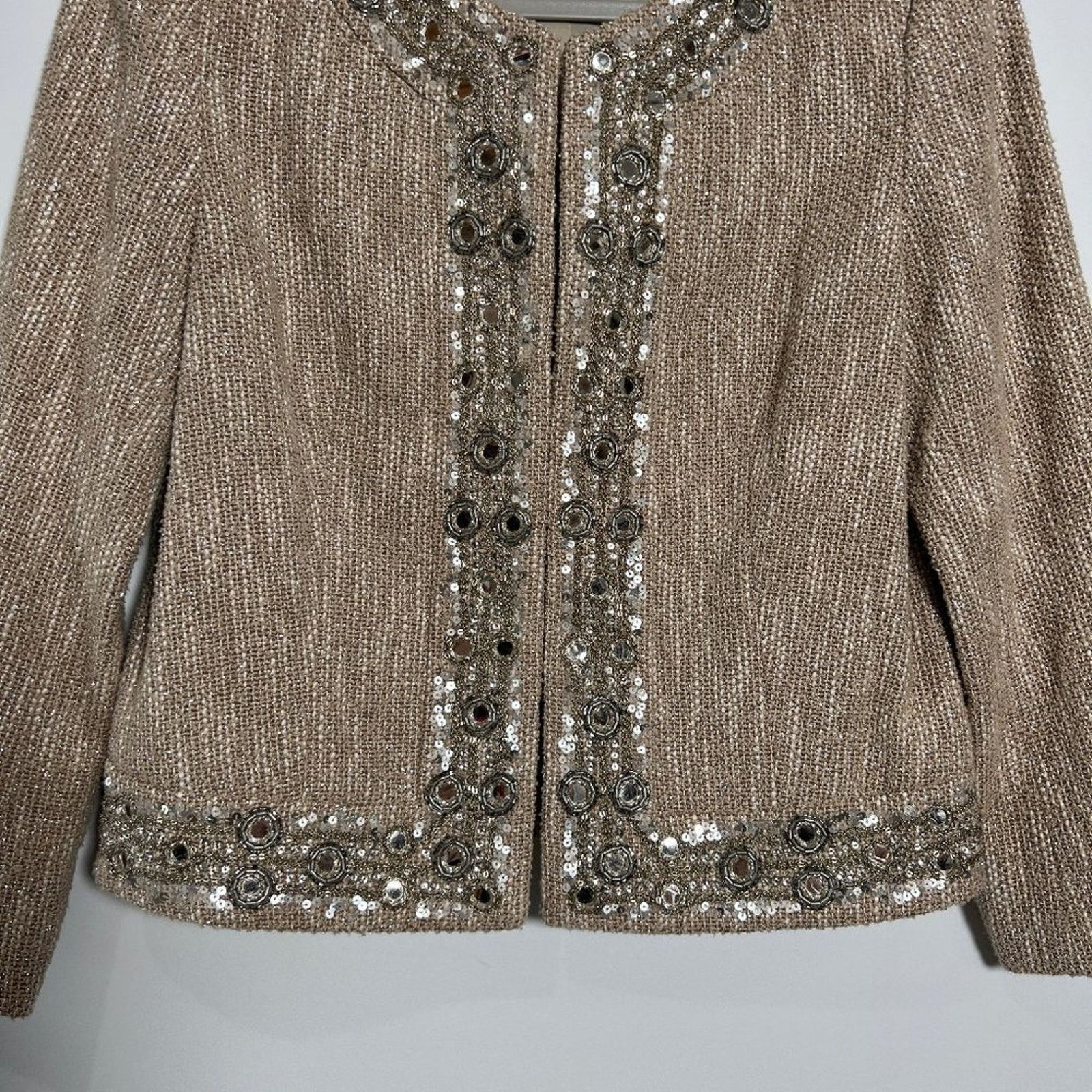 Lafayette 148 Lafayette 148 Sequined Tweed Blazer 6 Brown Textured Jacket Size M / US 6-8 / IT 42-44 - 10 Thumbnail