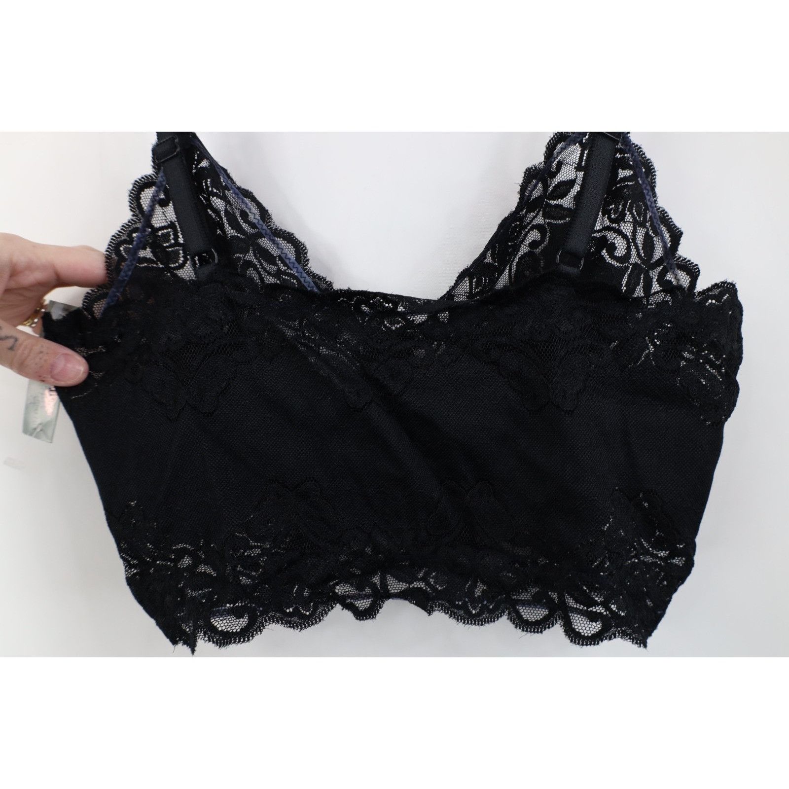 Vintage Deadstock Vintage 90s Streetwear Lace Bralette Bra Black Size ONE SIZE - 8 Thumbnail
