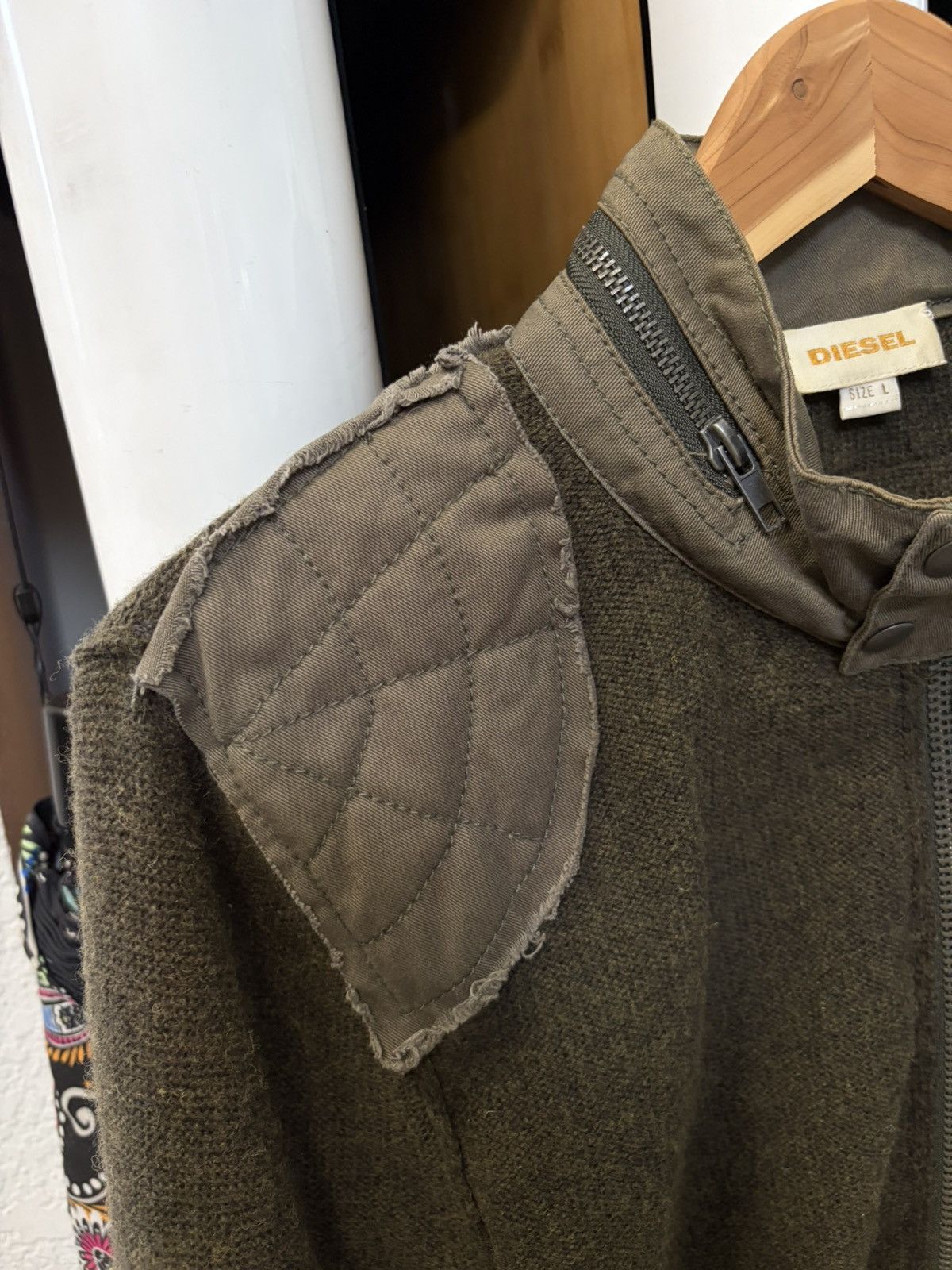 Diesel Military Paneled Zipper Pocket Longsleeve Knit Size US L / EU 52-54 / 3 - 2 Thumbnail