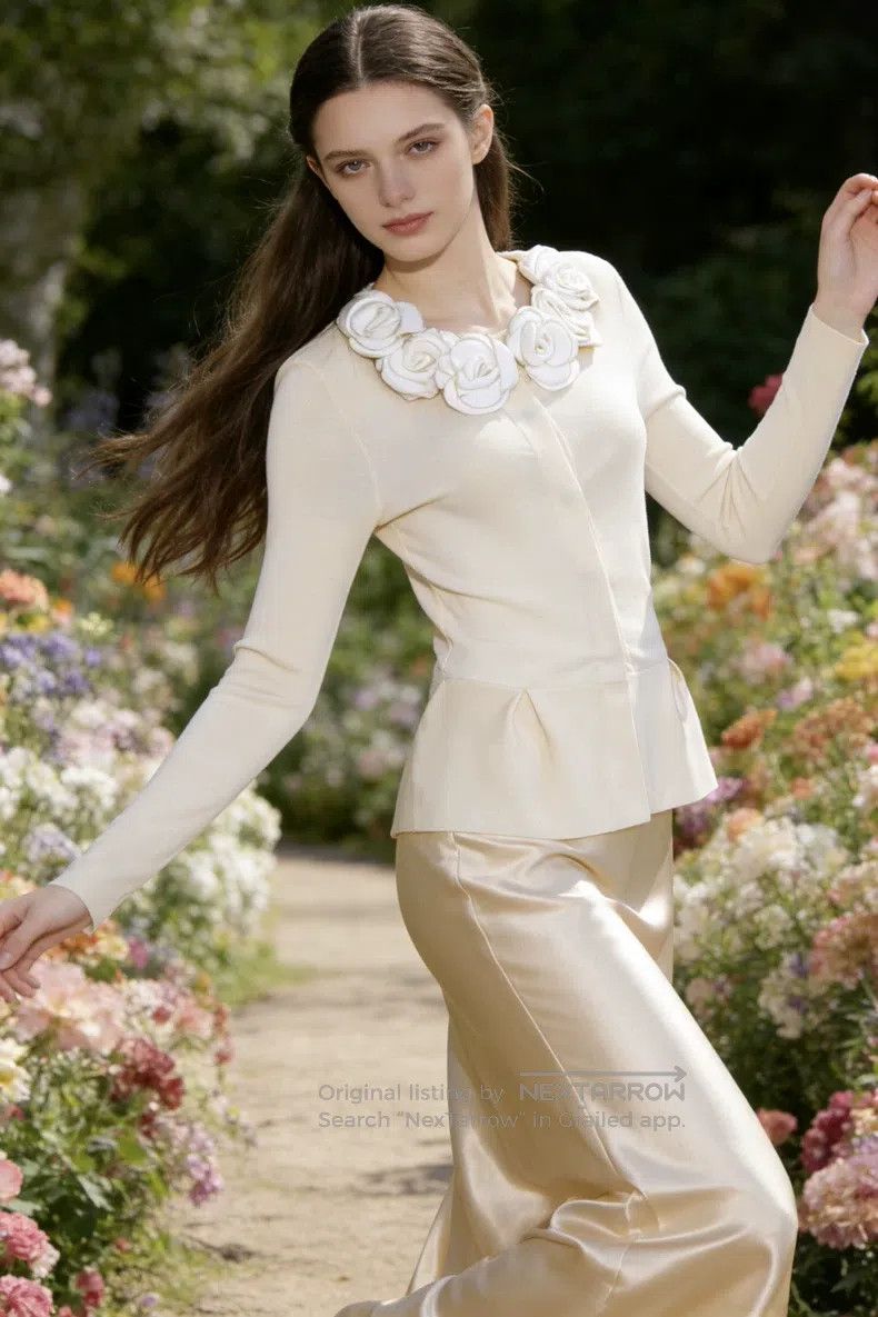 Valentino Valentino Cream umbrella pendulum crew neck detachable thr Size S / US 4 / IT 40 - 1 Thumbnail