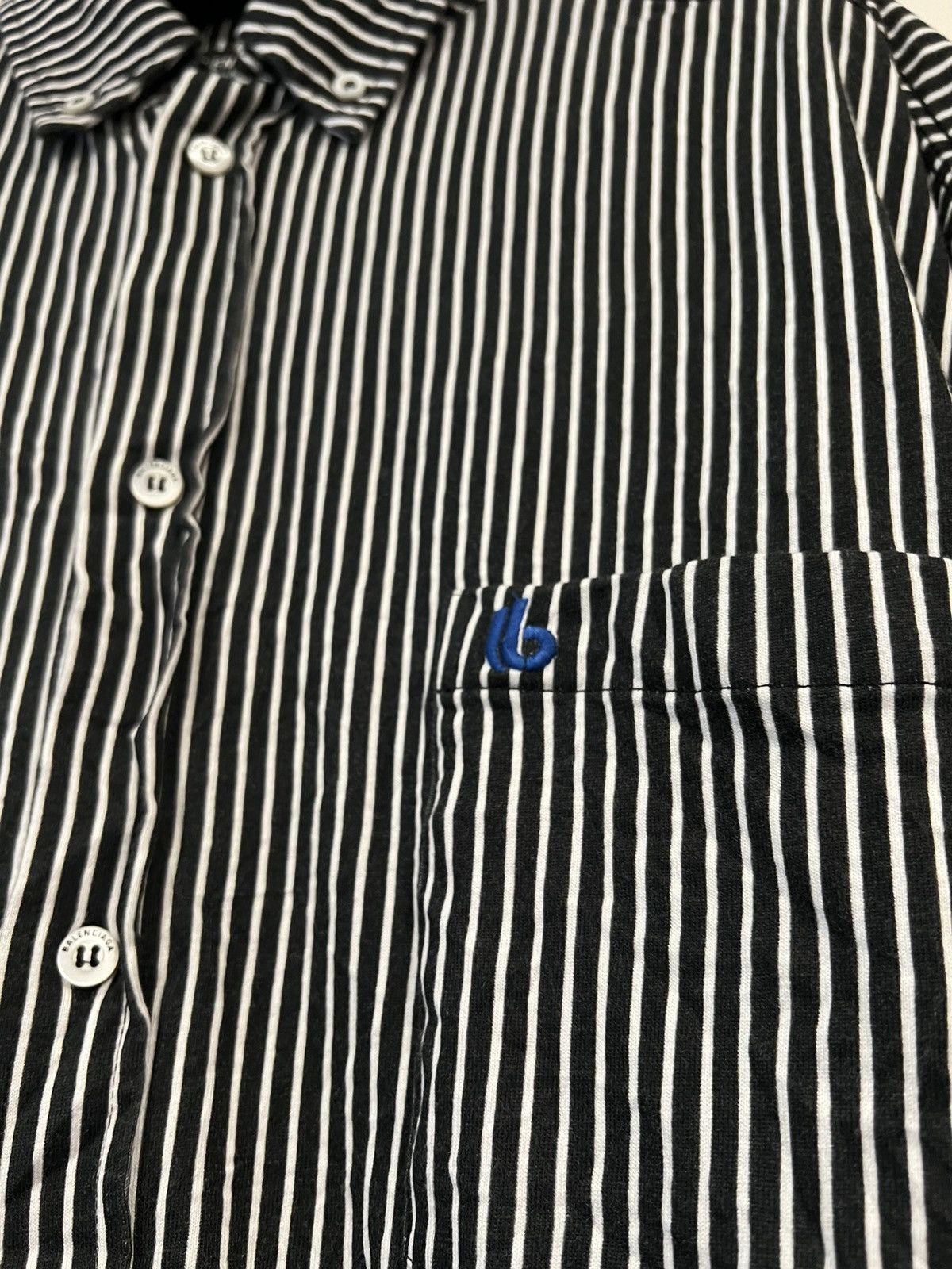 SP22 Trompe L’œil Jersey Striped S/S Shirt in Black/White