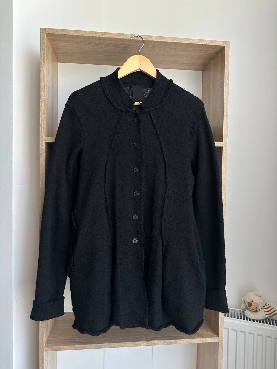 Rundholz × Vintage Vintage Rundholz Black Wool Cardigan Avant Garde Sweater Size US M / EU 48-50 / 2 - 9 Thumbnail