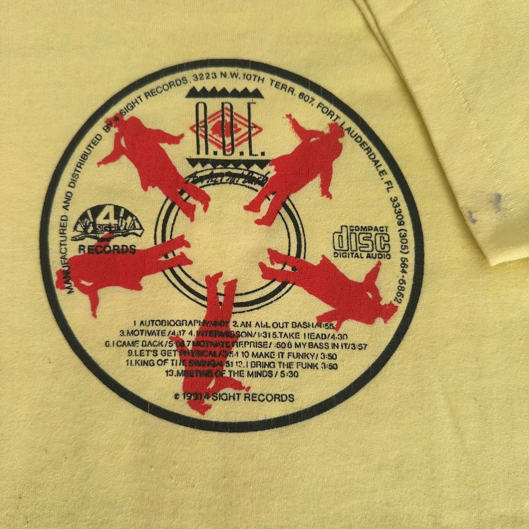 Vintage Vintage 90s 4 Sight Records T-Shirt MC A.D.E. All Out Bash M Size US XL / EU 56 / 4 - 4 Thumbnail