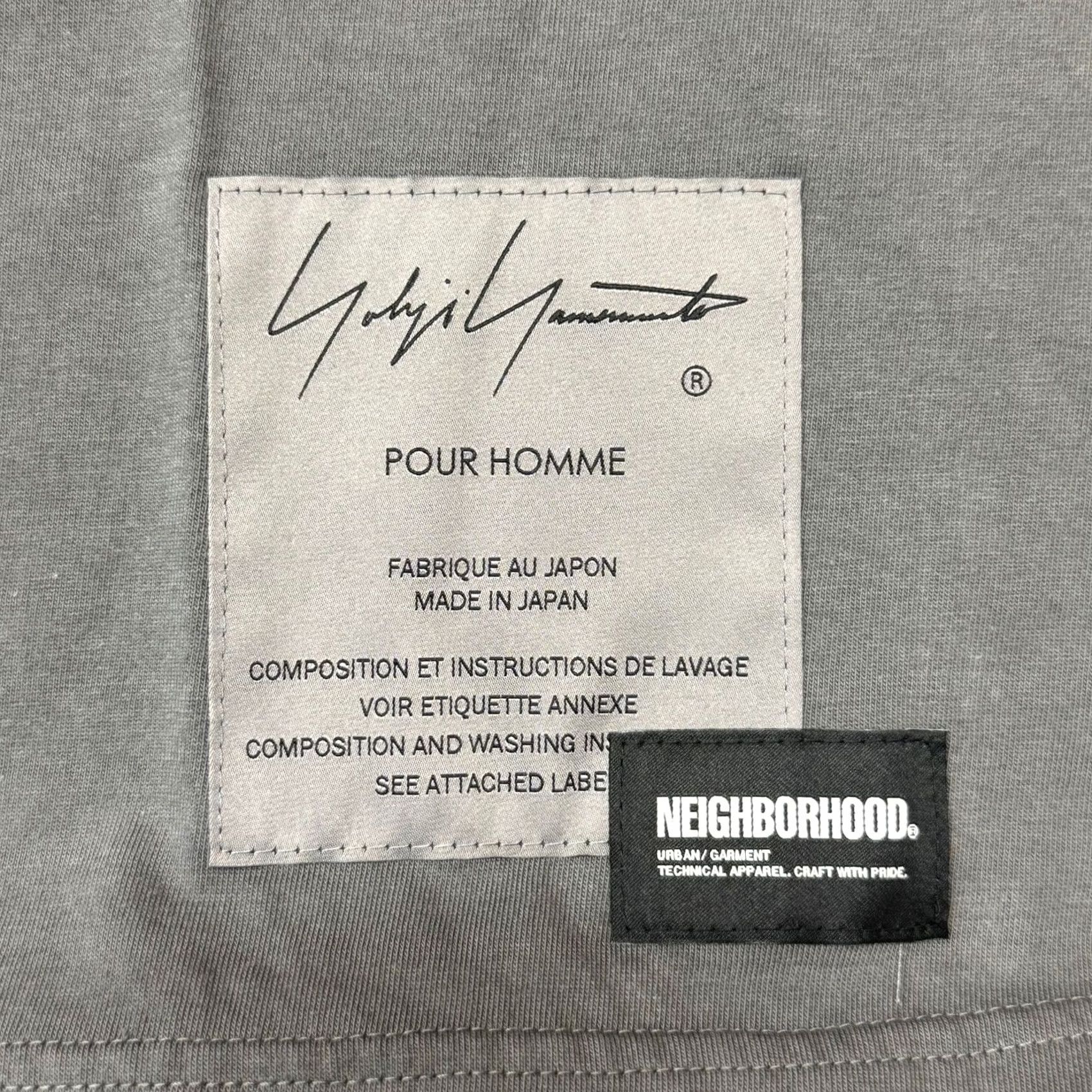 Yohji Yamamoto Yohji Yamamoto POUR HOMME × NEIGHBORHOOD T-Shirt XL Gray Short Sleeve Mens Regular Cotton White? Size US XL / EU 56 / 4 - 8 Thumbnail