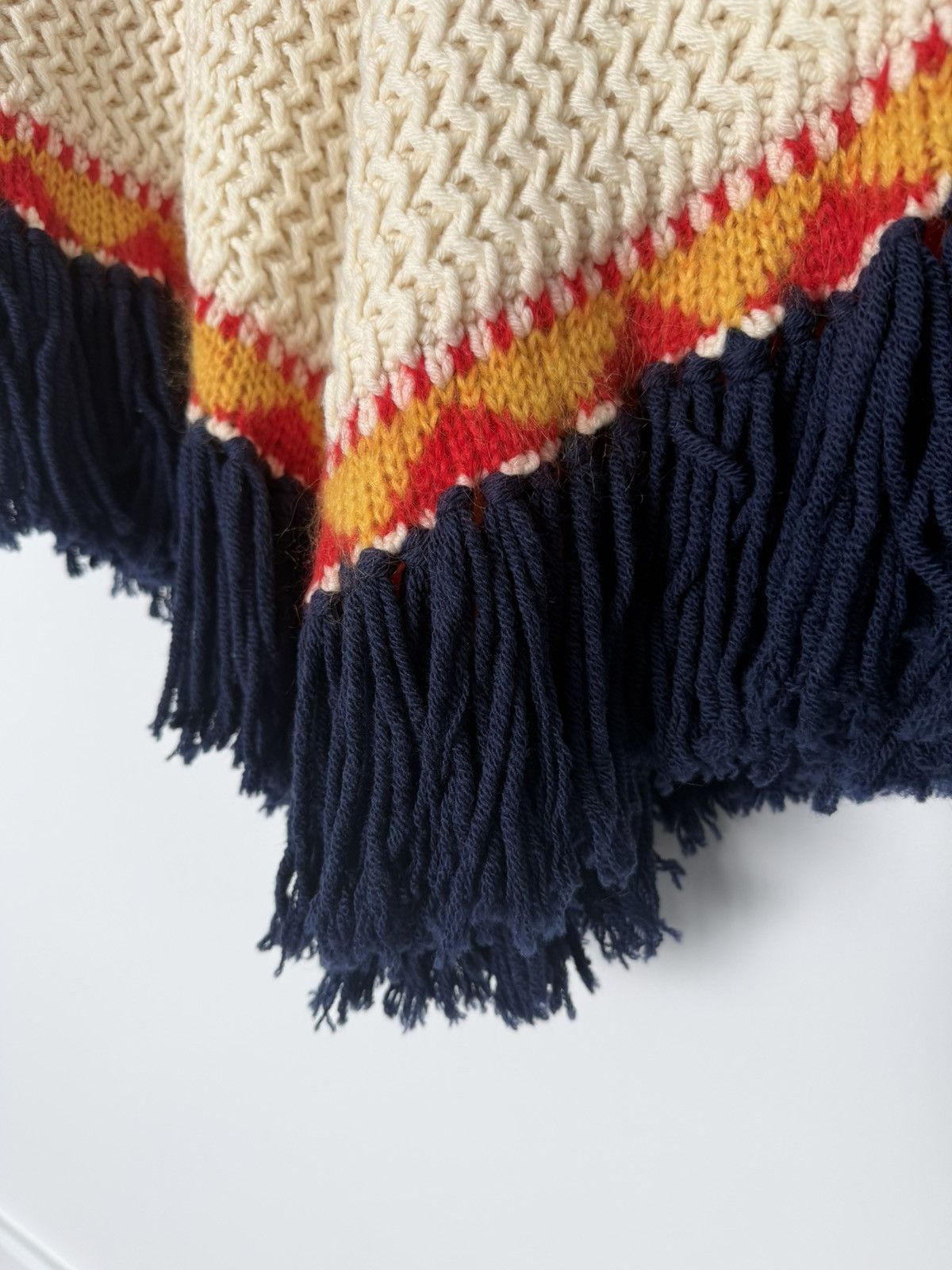 Hedi Slimane × Saint Laurent Paris 16SS Fair Isle Knit Fringe Poncho Cape Size US M / EU 48-50 / 2 - 6 Thumbnail