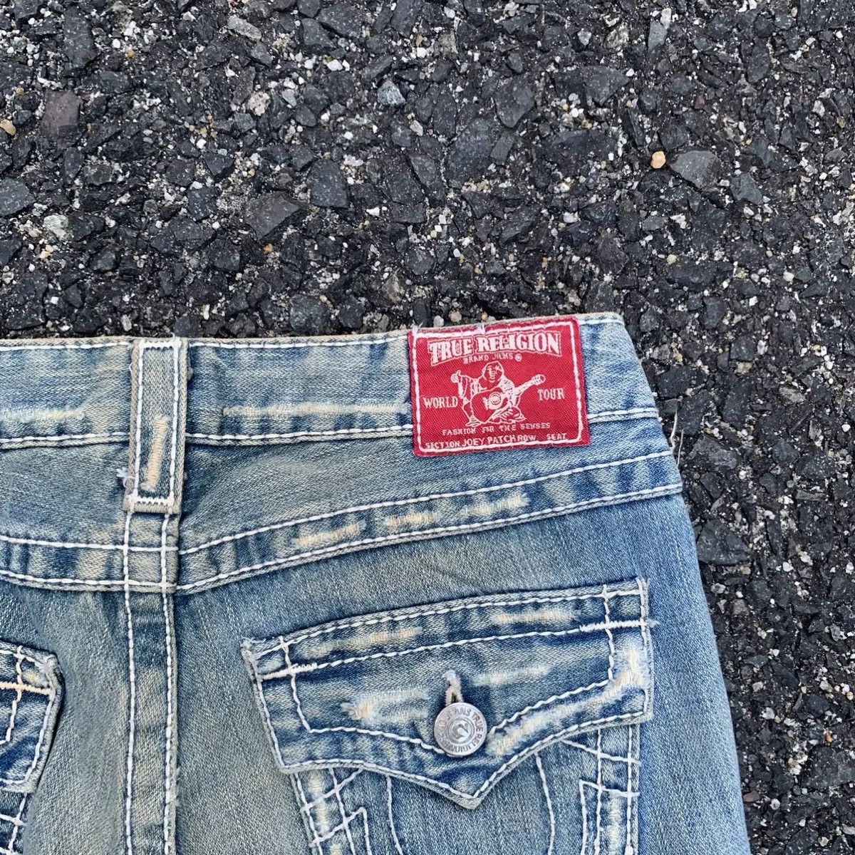 Vintage 💥 STEALS 💥 True Religion Jeans Patch Row Flare Denim Pants Size US 26 / EU 42 - 11 Thumbnail