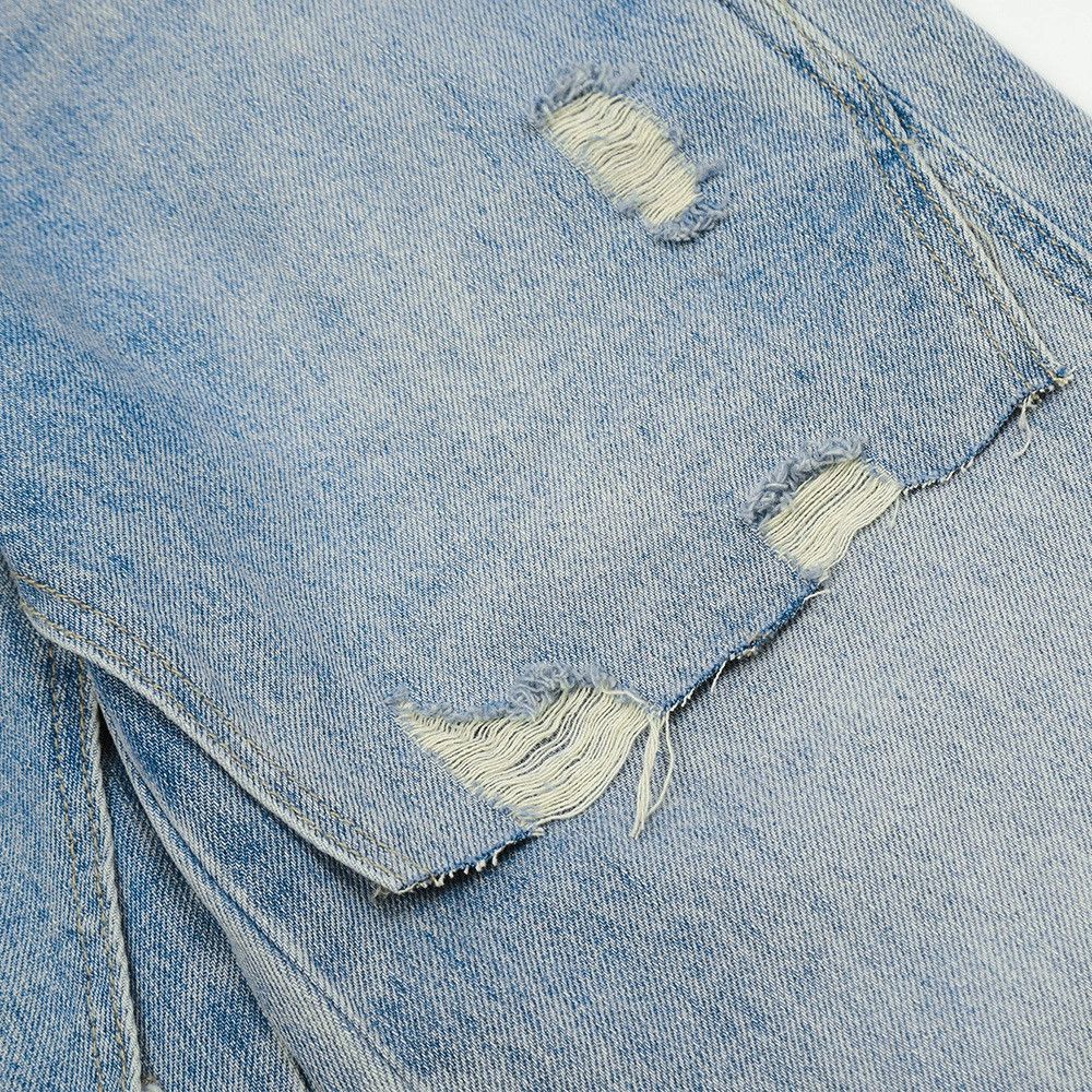 Jean American punk patchwork ripped raw edge straight jeans Size US 32 / EU 48 - 4 Thumbnail
