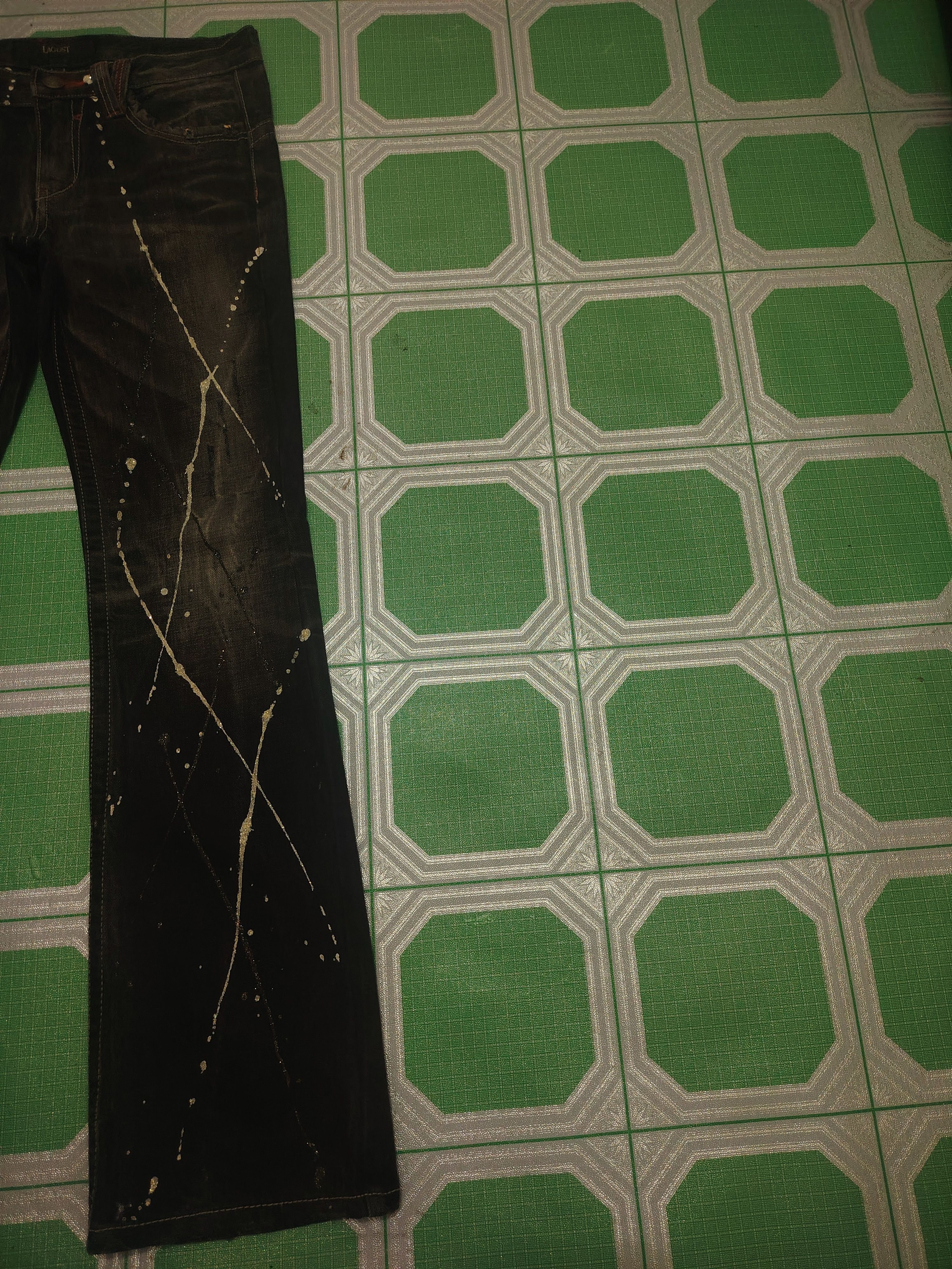 Yasuyuki Ishii Japan Lagust Painted Bead Pattern Distres Jeans Flared Jeans Size US 32 / EU 48 - 4 Thumbnail