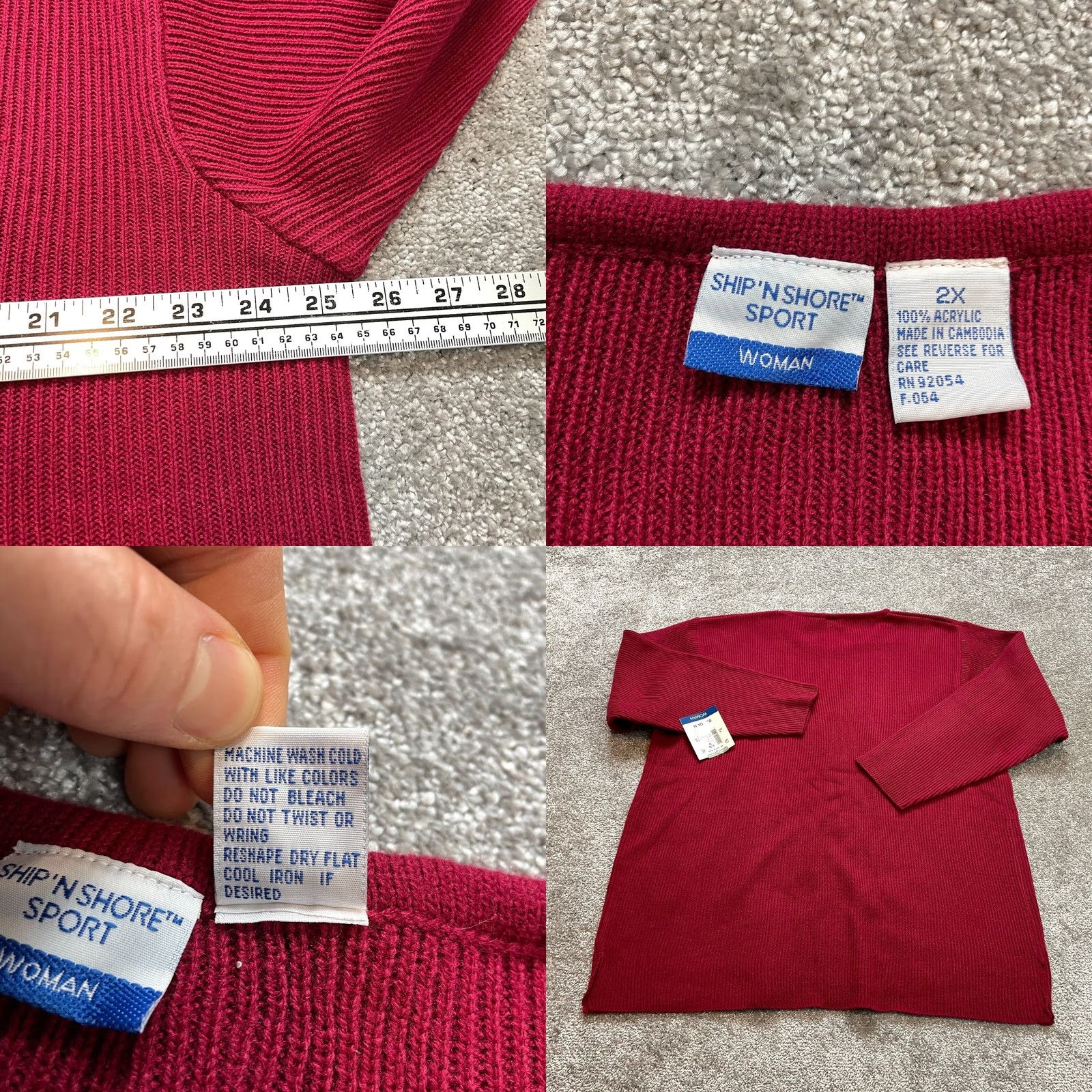 Vintage VINTAGE Ship n Shore Sweater Women Plus 2X Red Knit Pullover Crew Neck Long Sleeve Sports Pattern Warm Casual Holiday Mens? Womens Size XXL / US 16-18 / IT 52-54 - 8 Thumbnail