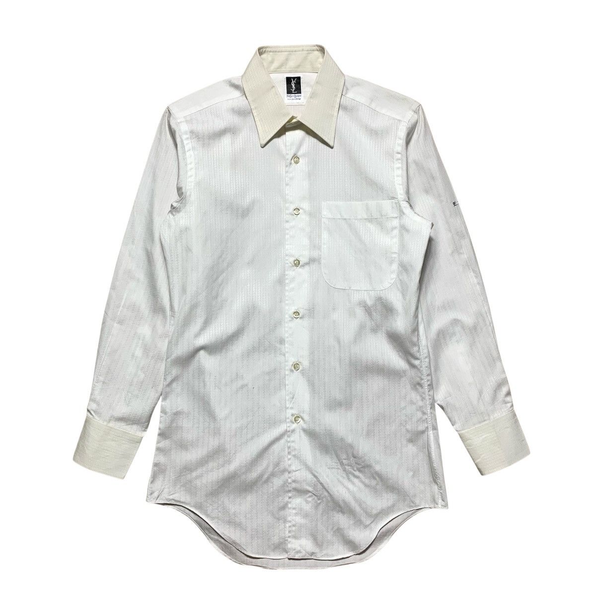 Yves Saint Laurent Vintage Yves Saint Laurent Mens Dobby Stripe Shirt Size US M / EU 48-50 / 2 - 1 Thumbnail