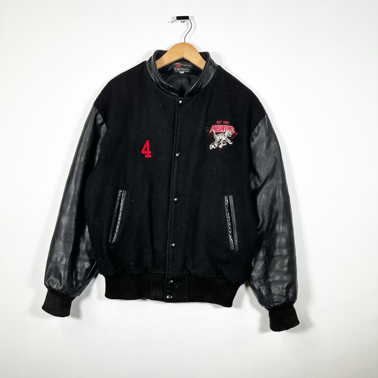 Streetwear Vintage 90s Port Perry Predators Dinosaur Varsity Jacket ...