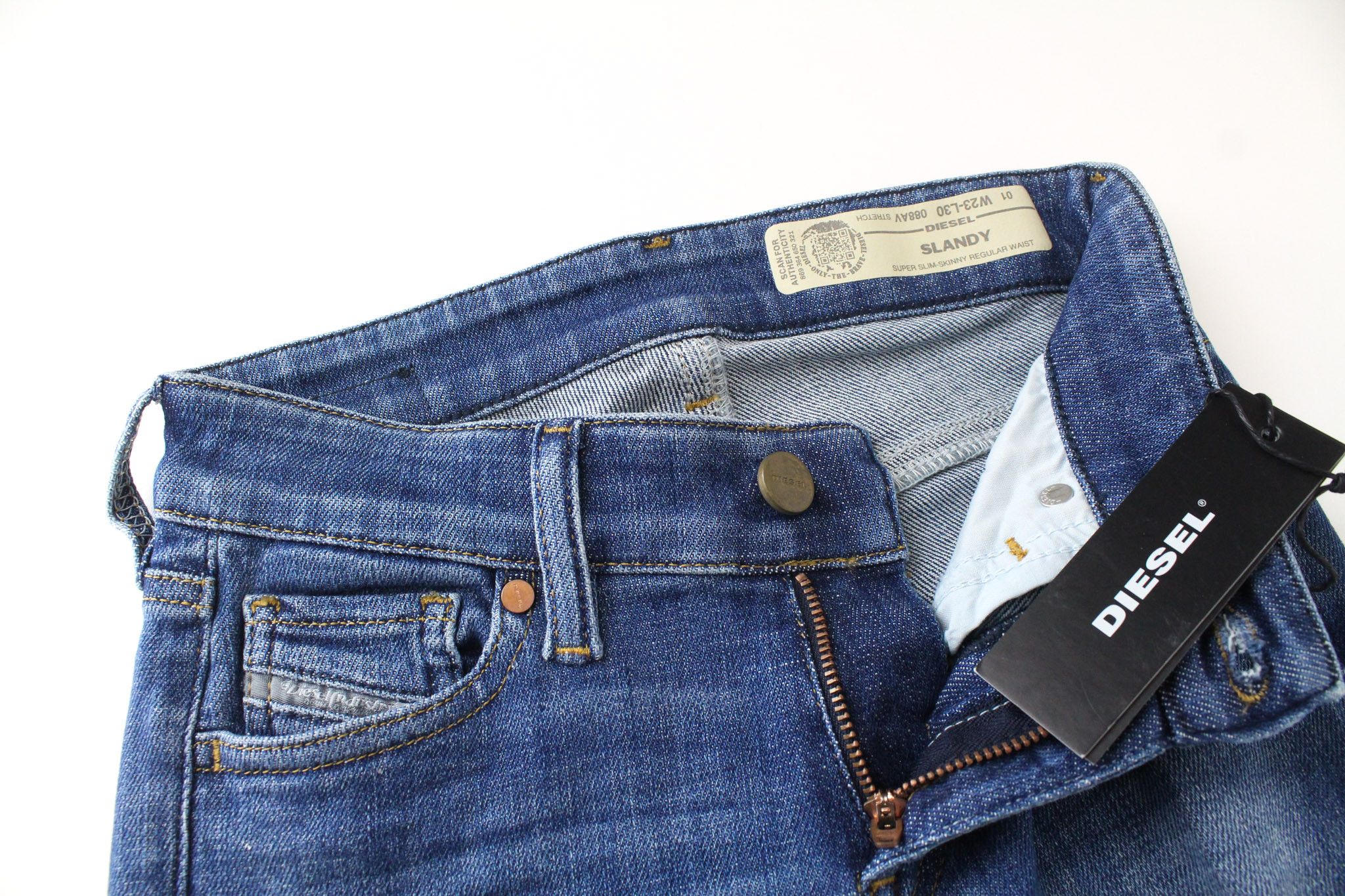 Diesel SLANDY 088AV W23/L30 Girls Blue Stretch Jeans 70391 Size 23" - 3 Thumbnail