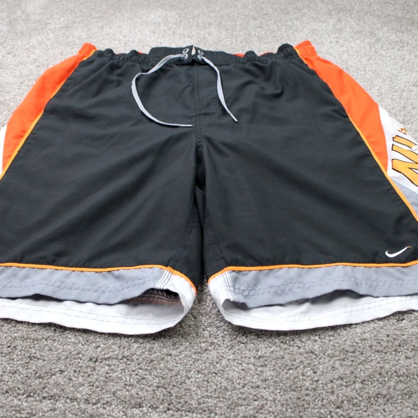 Nike Nike Swim Trunks Men 2XL Gray/Orange Lined Polyester Drawstring 10" Inseam Trunks Size ONE SIZE - 2 Thumbnail
