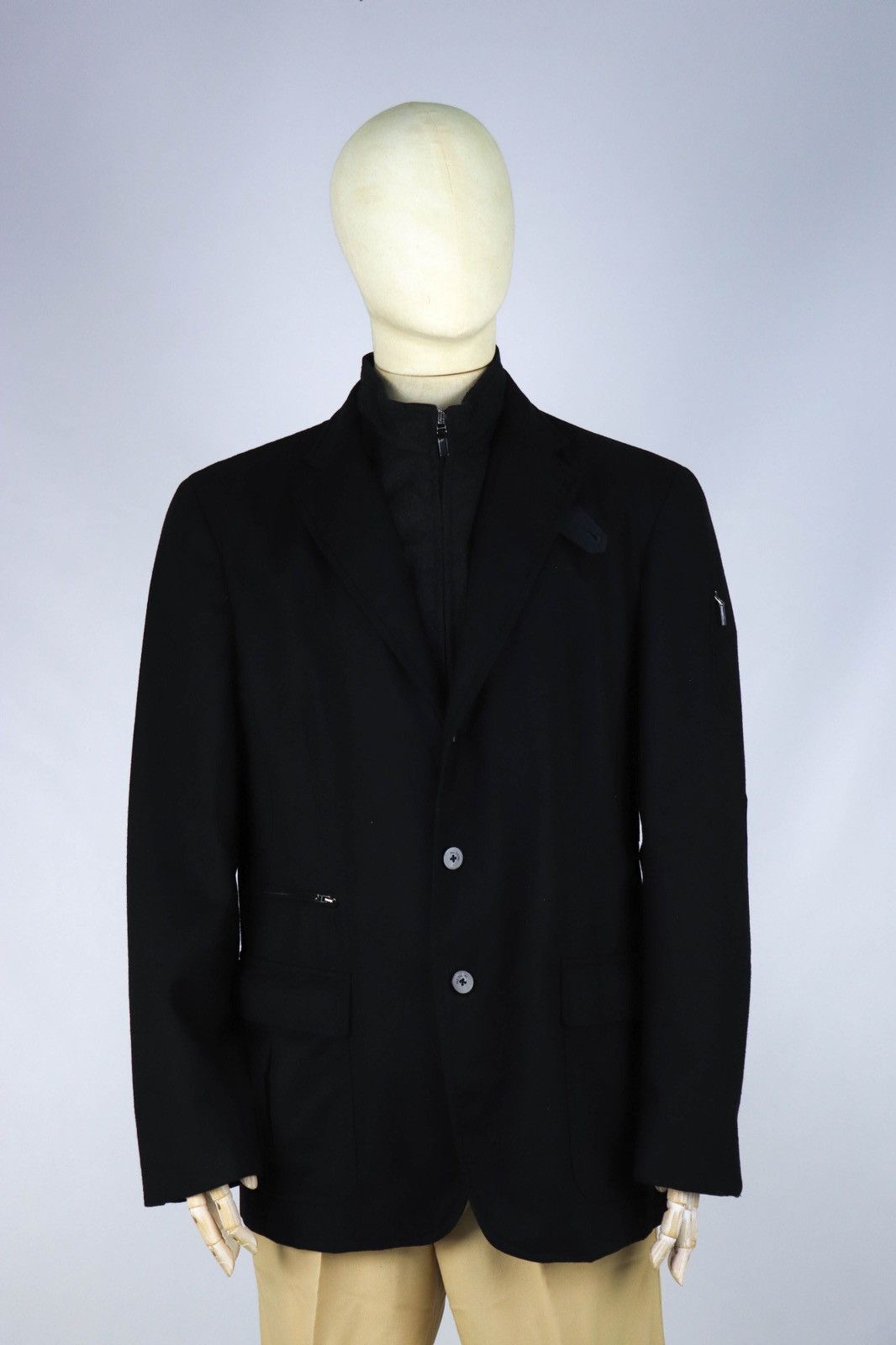 Pal Zileri PAL ZILERI Concept Black Wool Sport Coat Blazer Jacket Size 48R - 4 Thumbnail
