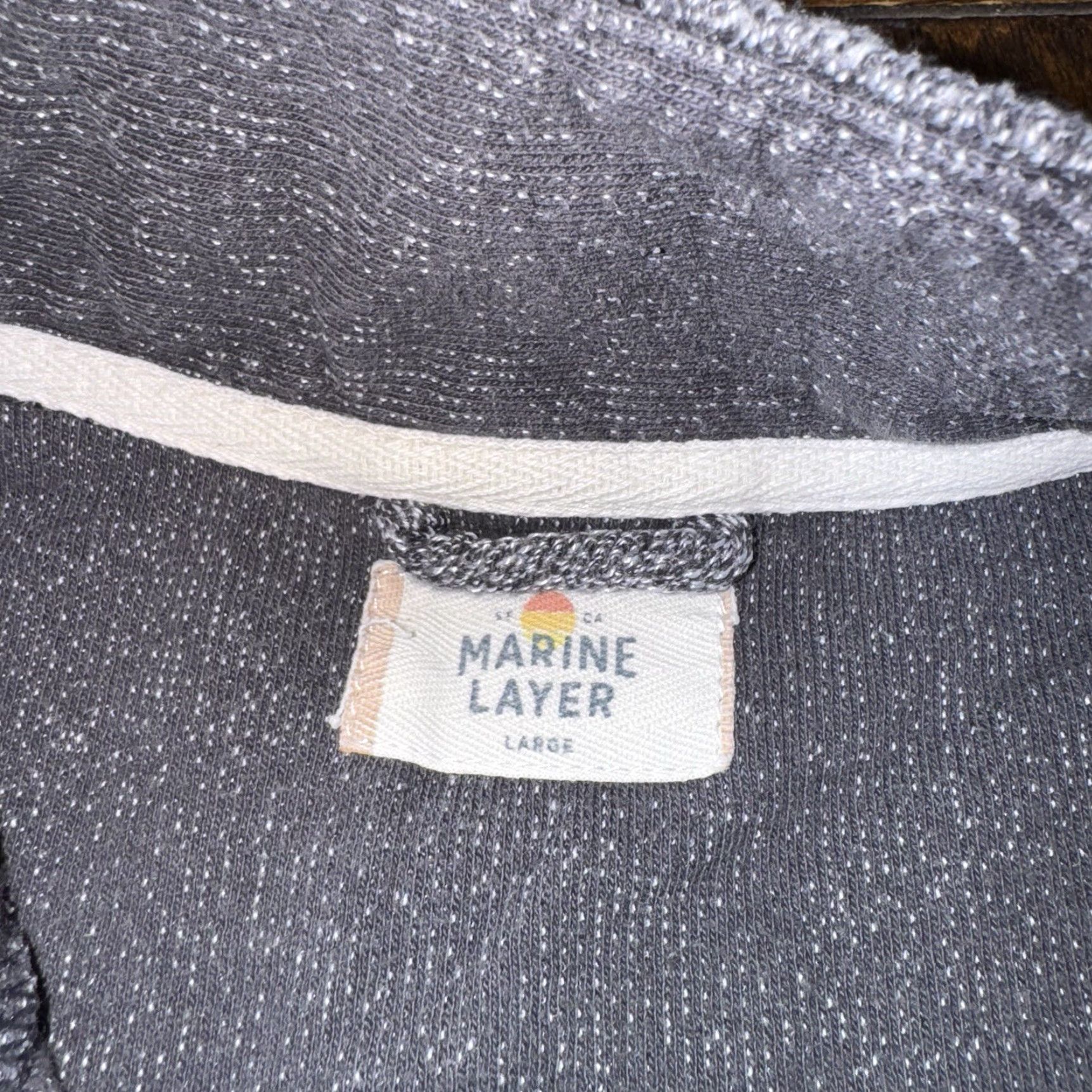 Marine Layer Marine Layer Clayton Mens Large Textured Sweater 1/4 Button Pullover Henley Mock Neck Gray Size US L / EU 52-54 / 3 - 4 Thumbnail