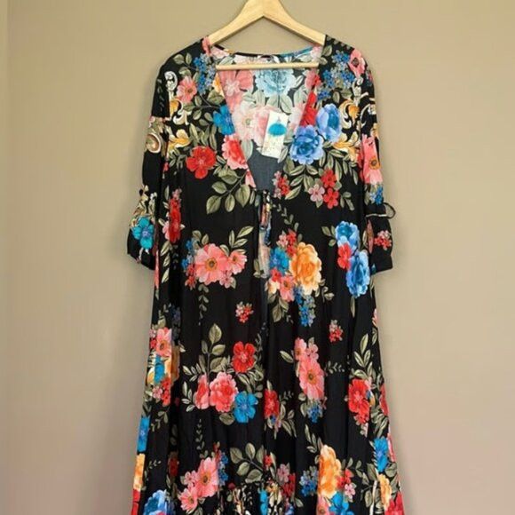 Johnny Was Johnny Was Royal Long Ruffle Kimono Size M / US 6-8 / IT 42-44 - 6 Thumbnail