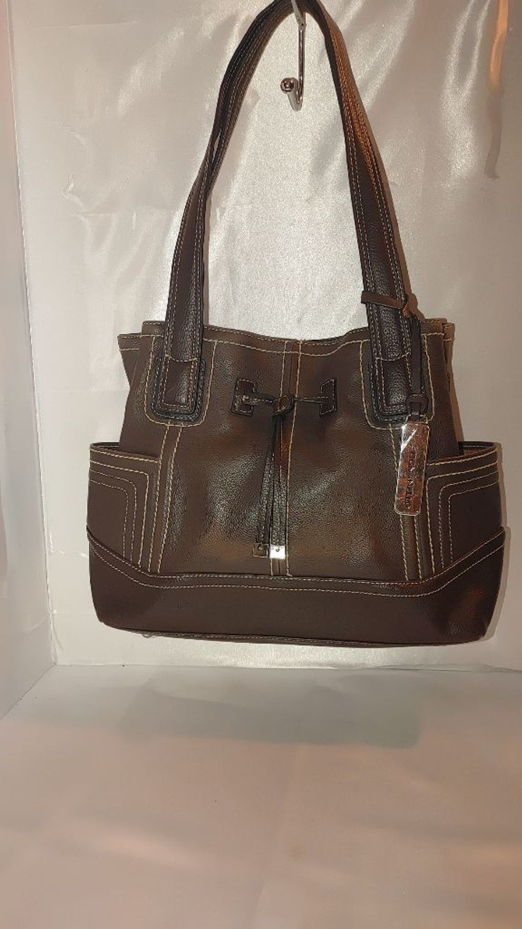 tigha Tignanello Pebbled Leather Shoulder Bag in Chocolate Size ONE SIZE - 2 Thumbnail