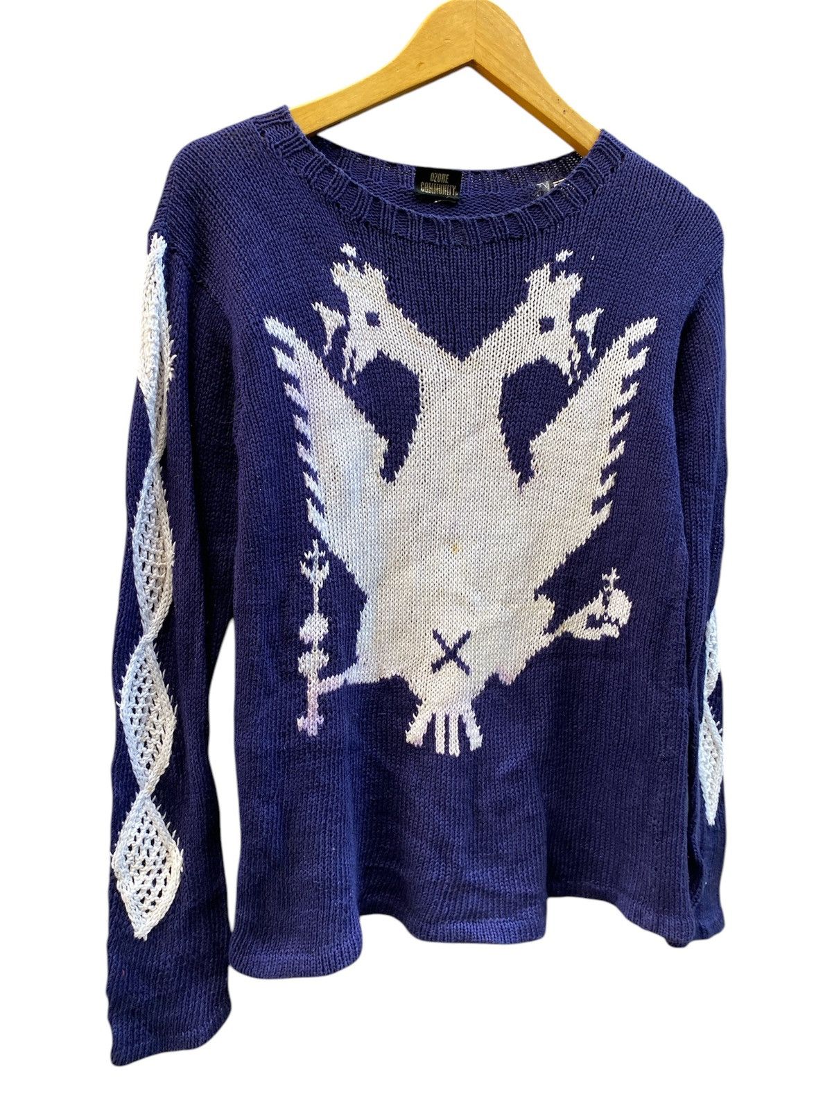 20471120 × Beauty Beast × Hysteric Glamour 1990’s Ozone Community Knit Cable Grunge Punk Sweater Size US M / EU 48-50 / 2 - 2 Thumbnail