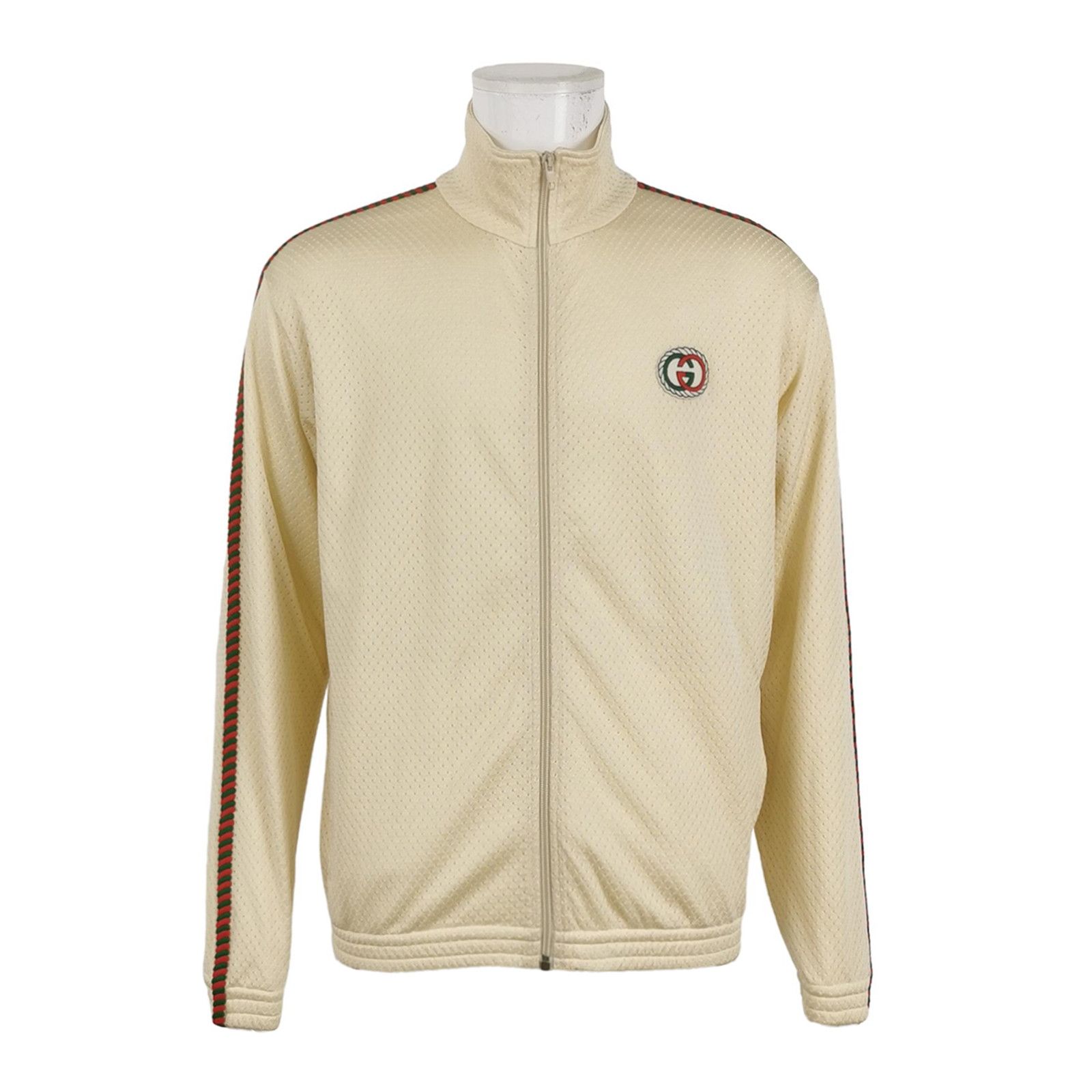 Gucci Beige Wool-Silk Blend Zip Jacket XXL