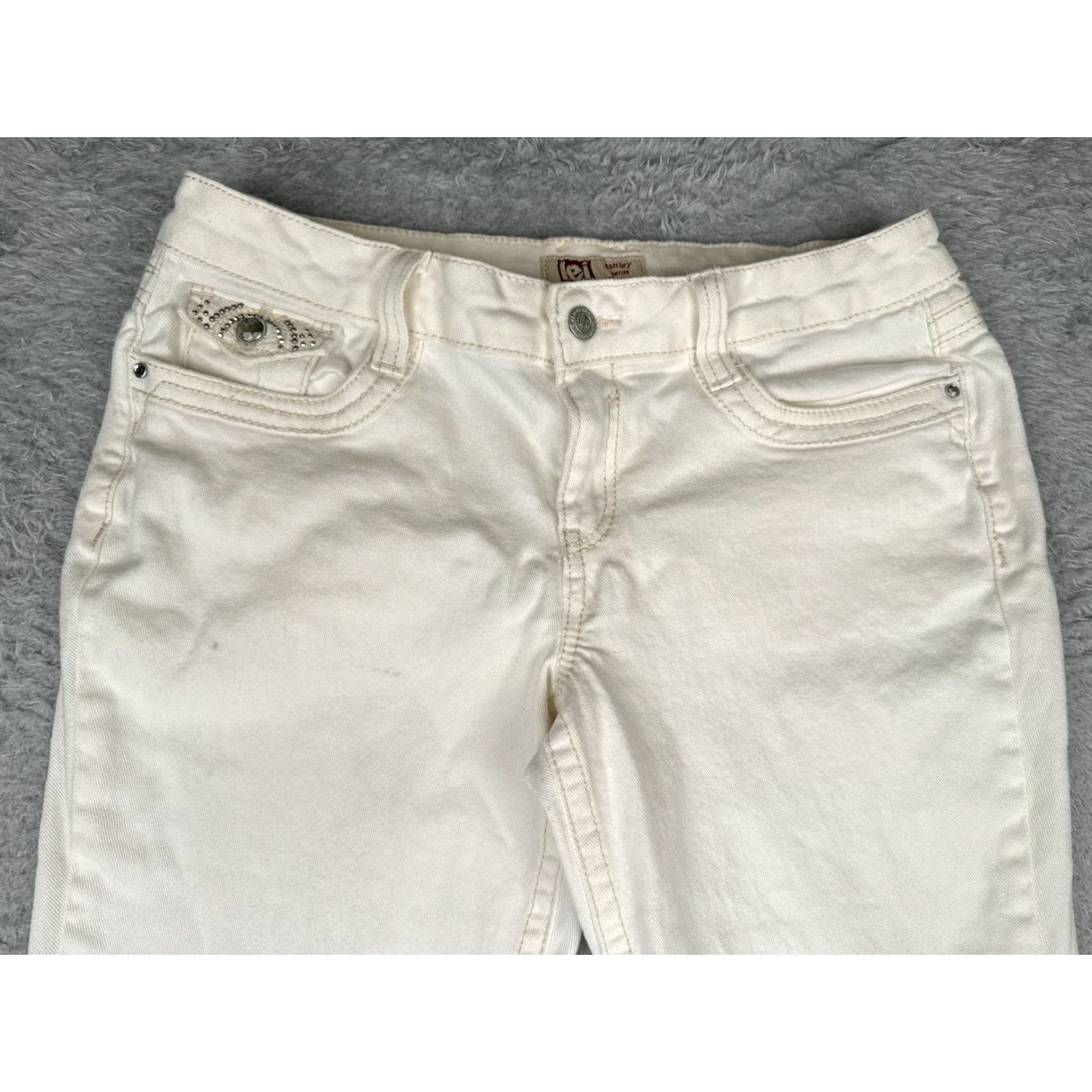 Vintage LEI Jeans Bootcut Juniors 13 Regular White Ashley Low Rise Slim Bootcut 31x31 Women Size 34" / US 12 / IT 48 - 4 Thumbnail