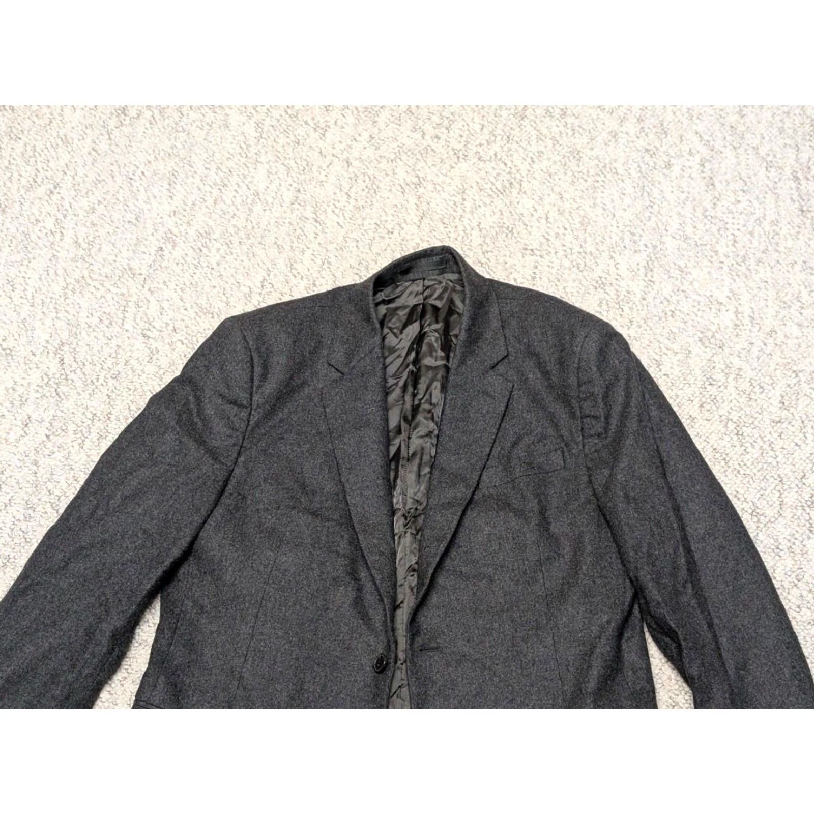 Valentino Valentino Blazer Jacket 40R Gray Flannel Wool Cashmere Blend Men 40R Notch Lapel Double-Vented Two-Button Solid 90% Wool 10% Cashmere Italy Vintage? Size 40R - 4 Thumbnail