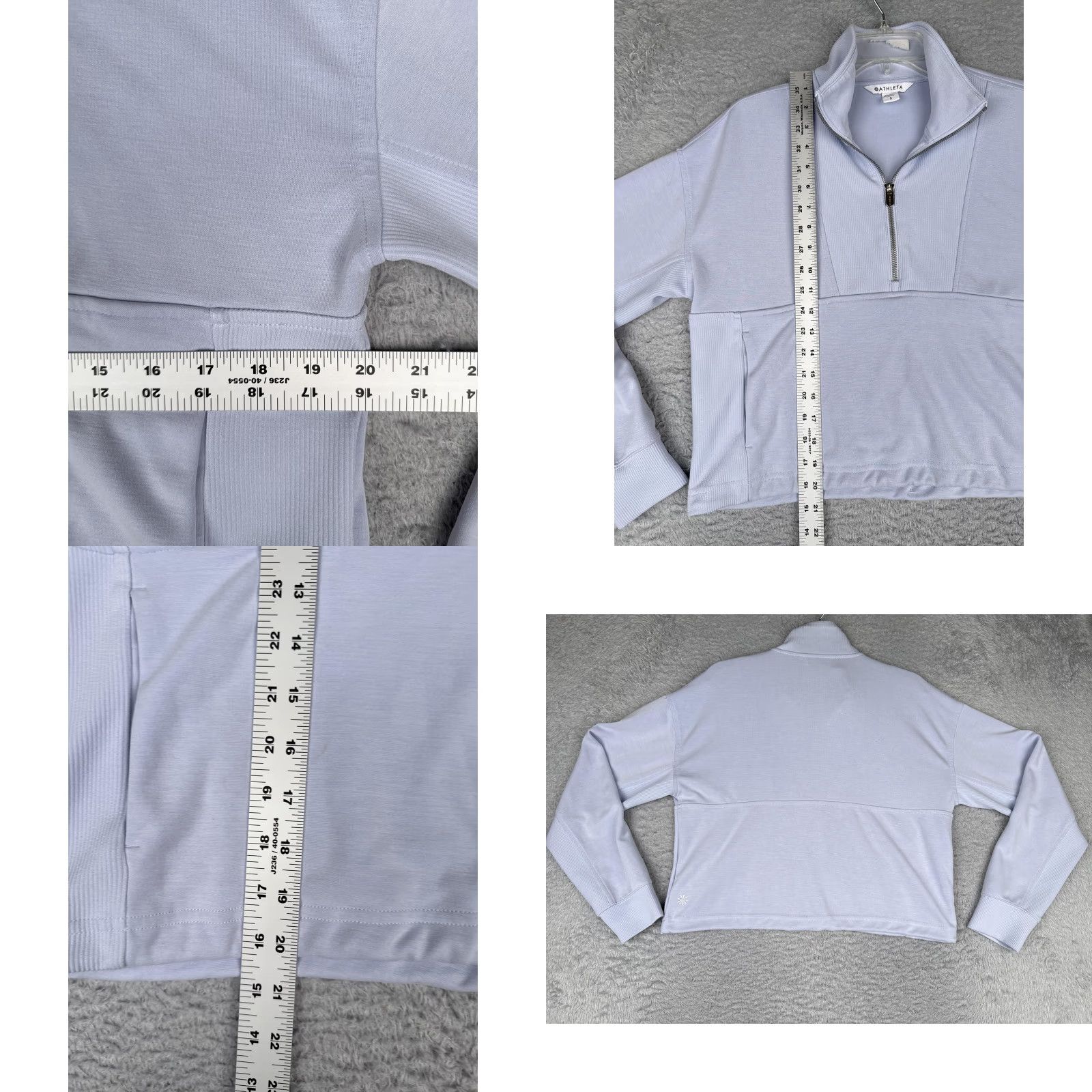 Athleta Athleta Sweater Women S Purple Crop 1/4 Zip Mock Neck Pockets Athleisure Size S / US 4 / IT 40 - 8 Thumbnail