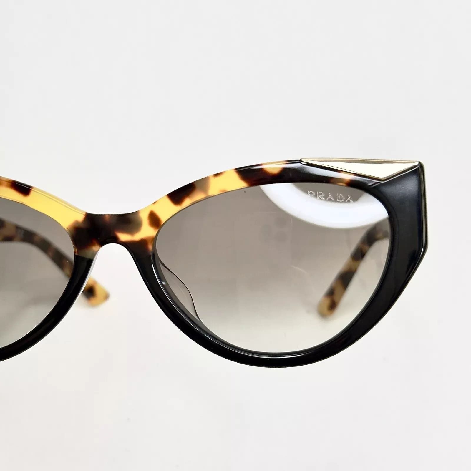 Prada PRADA SYMBOLE Black Havana Gold Triangle PR03WSF 03W 03WS Size ONE SIZE - 11 Thumbnail