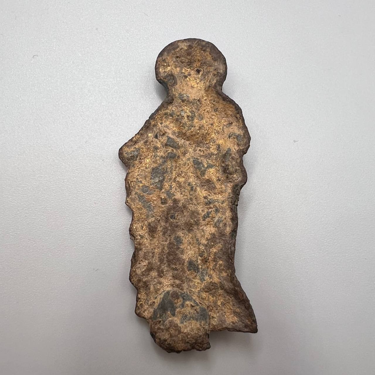 Vintage 18th Antique Christian Figure Mother of God Standing Metal Size ONE SIZE - 3 Thumbnail