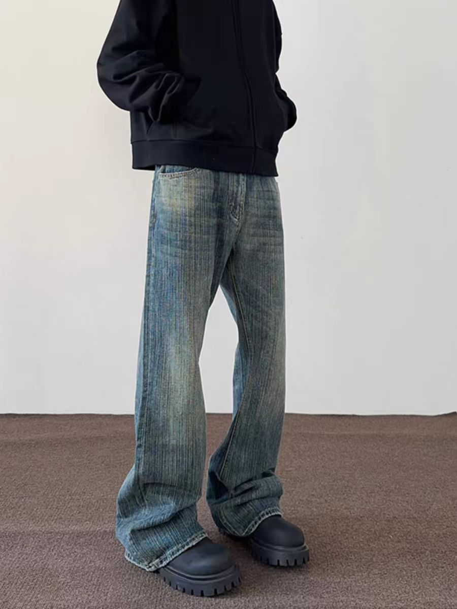 Raw Hem Distressed Jeans - Harajuku Style