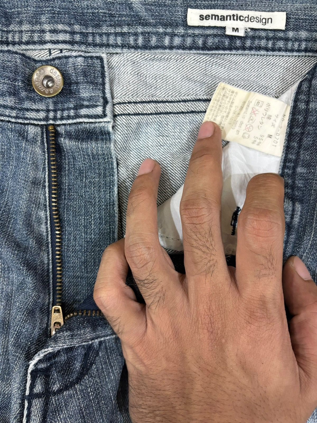 semanticdesign Vintage Japanese Semantic Design Distressed Frayed Jeans Size US 30 / EU 46 - 9 Thumbnail