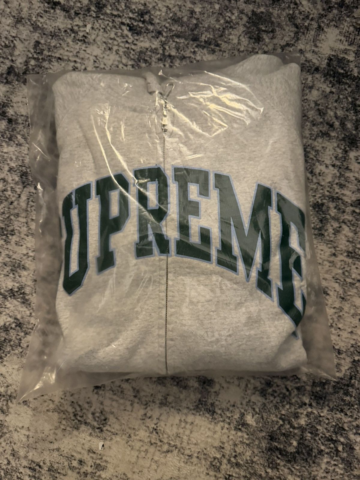 Supreme Supreme Text Stripe Zip Up Hooded Sweatshirt 