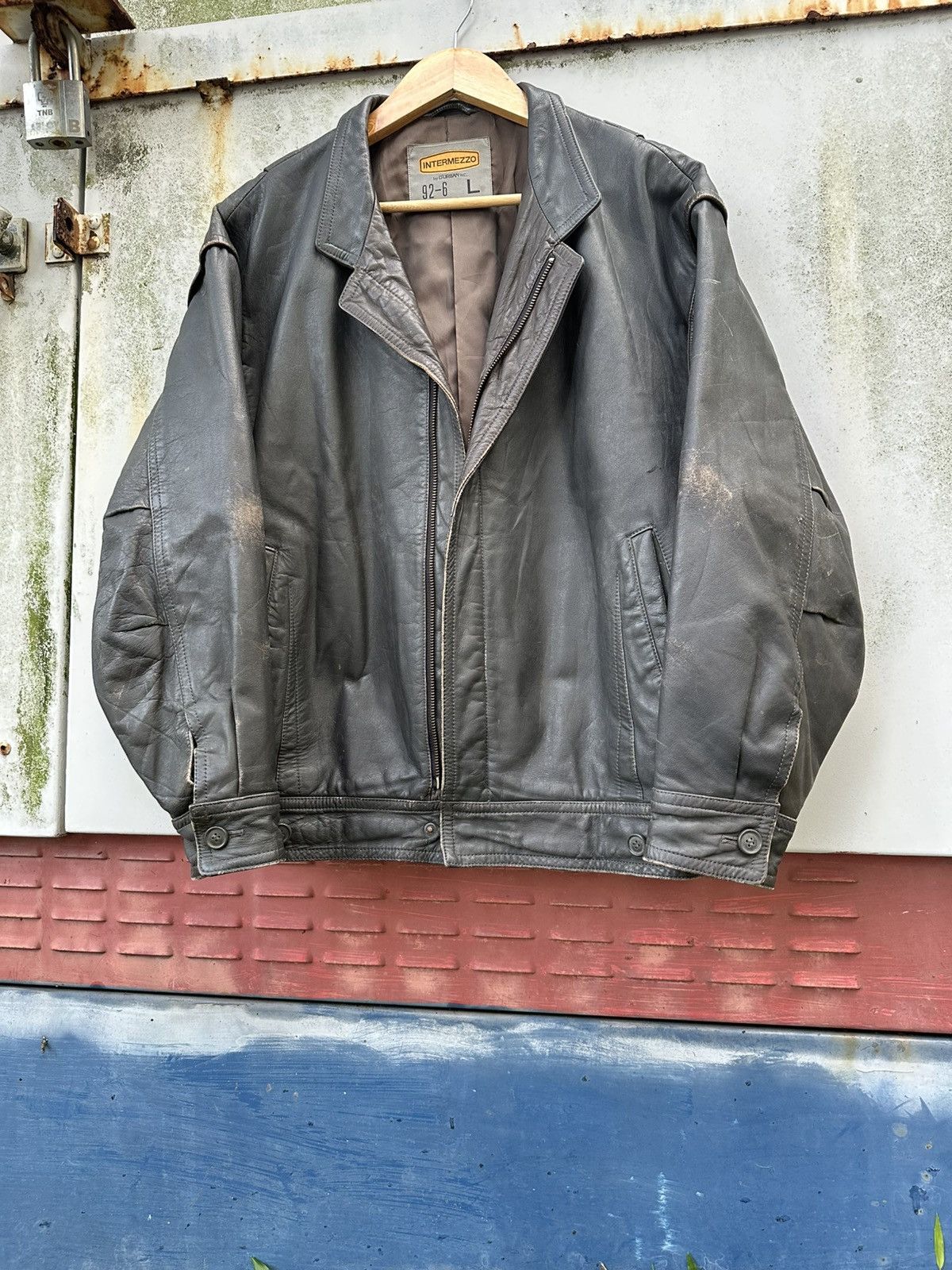 Vintage 👹Vintage INTERMEZZO By Durban Leather Bomber Jacket Size US M / EU 48-50 / 2 - 8 Thumbnail