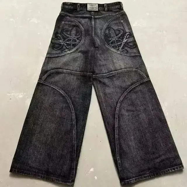 Japanese Brand Vintage embroidered jeans men's tide street relaxed Size US 34 / EU 50 - 2 Thumbnail