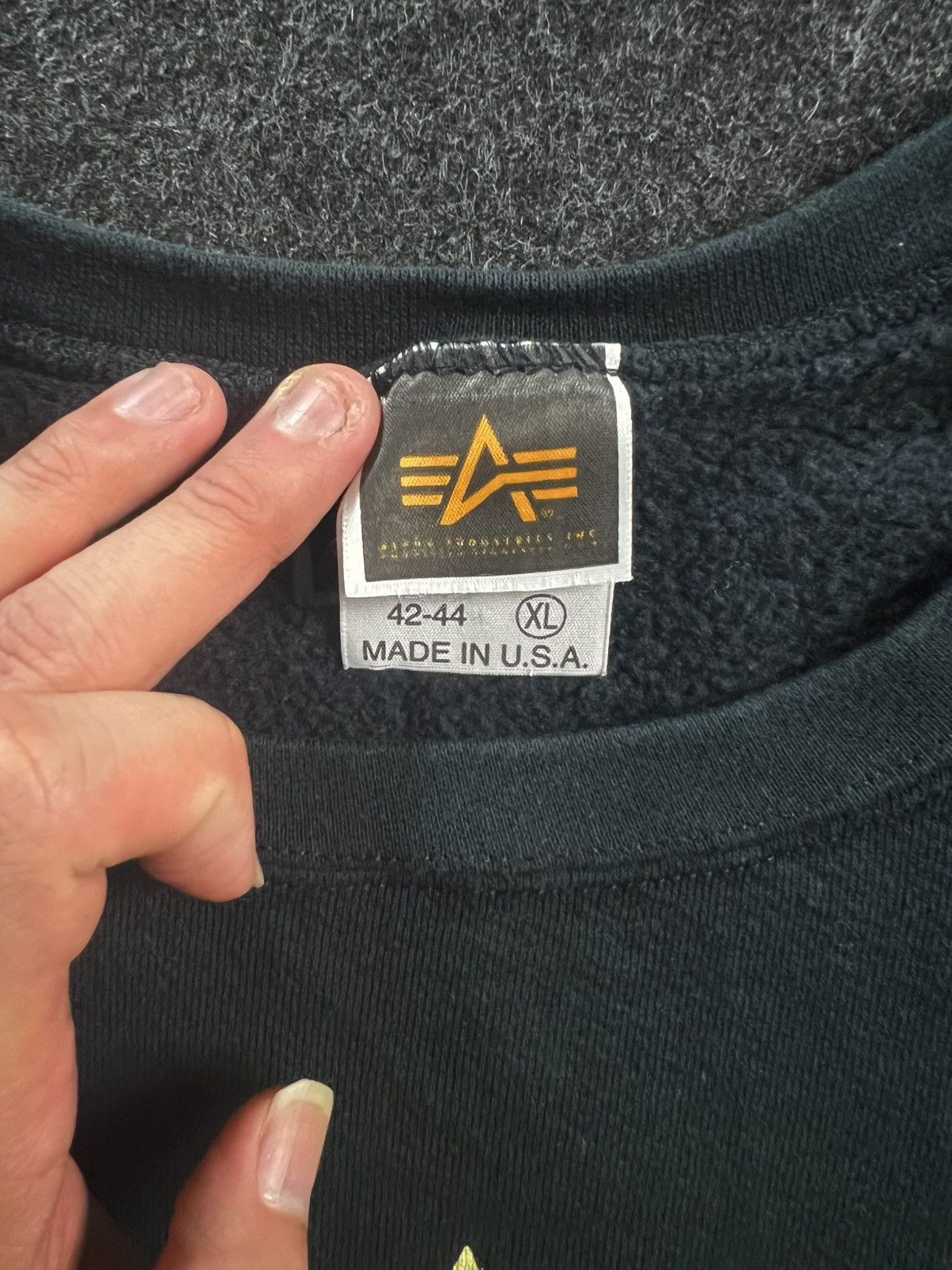 Alpha Industries Rare Alpha Industry Made In USA Logo Sweater Jumper Size US XL / EU 56 / 4 - 3 Thumbnail