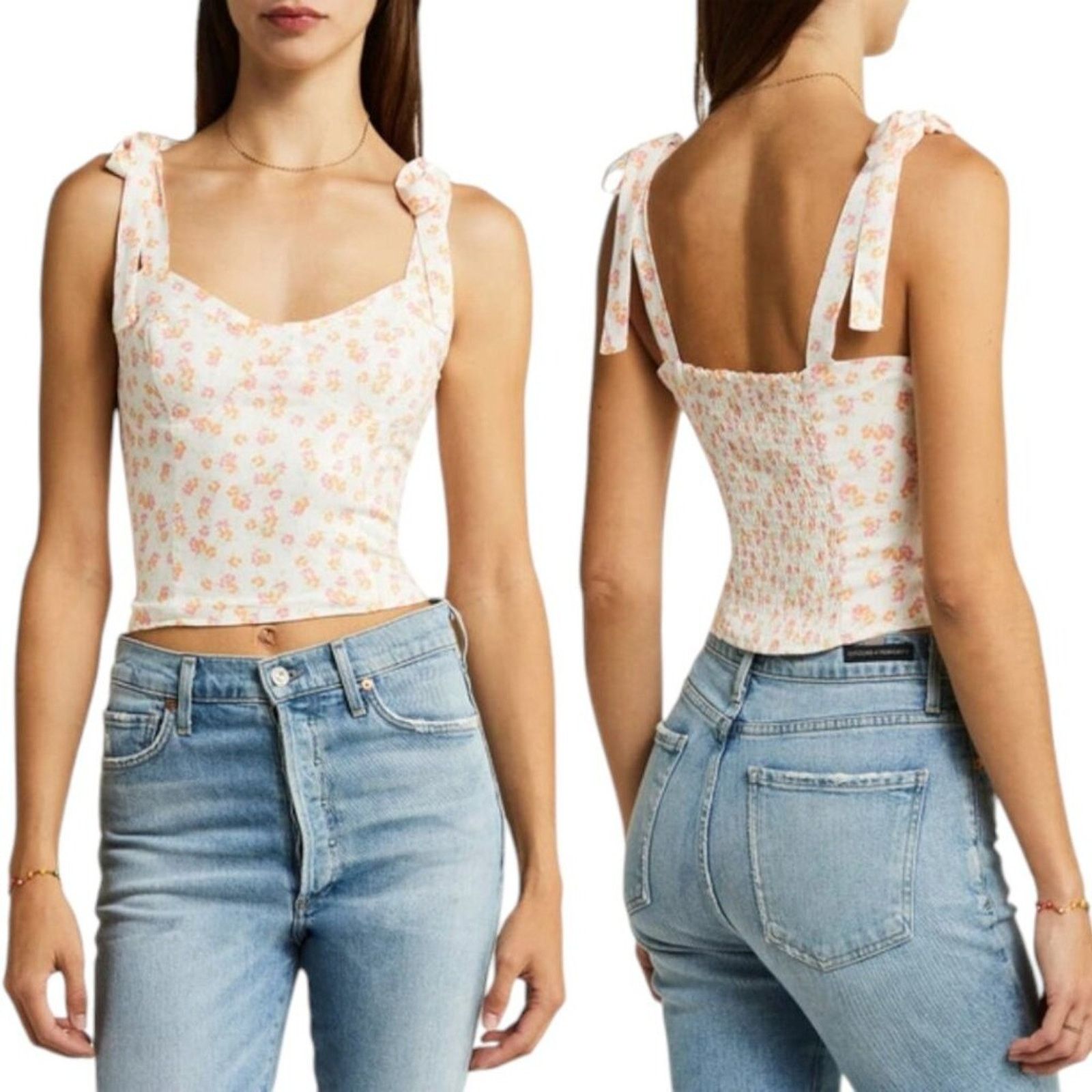 BP. Bp Floral Tie Strap Corset Top Size XL NWOT $29 MSRP Size XL / US 12-14 / IT 48-50 - 1 Thumbnail