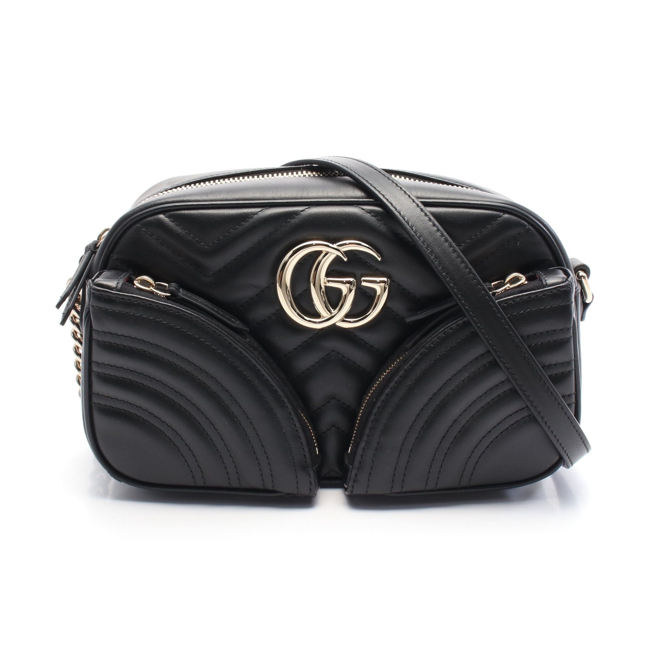 Gucci Gucci Gg Marmont Small Shoulder Bag Leather Black Size ONE SIZE - 1 Thumbnail