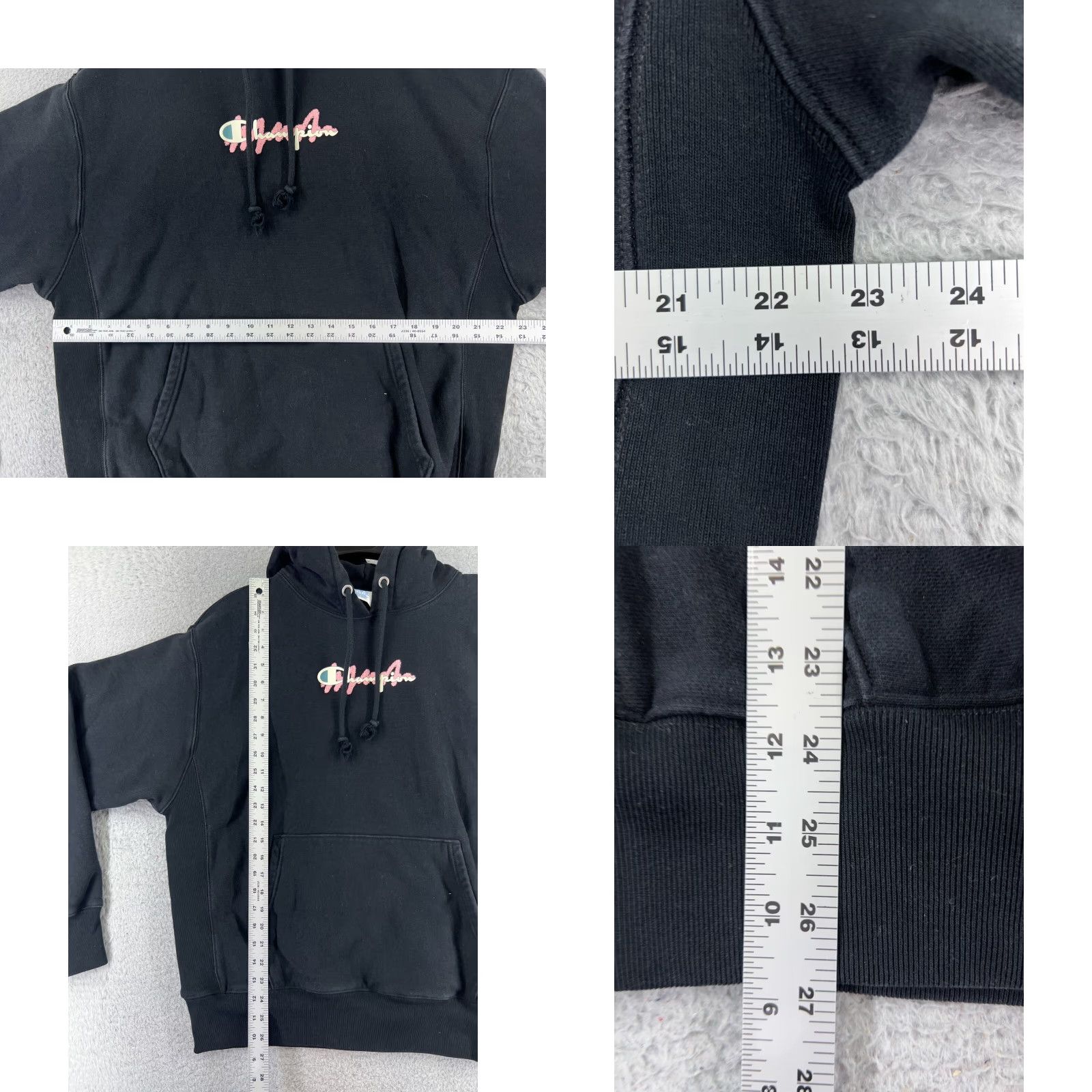 Champion Champion Hoodie Mens Large Black Pullover Zip? Pockets Reverse Weave Size US L / EU 52-54 / 3 - 8 Thumbnail