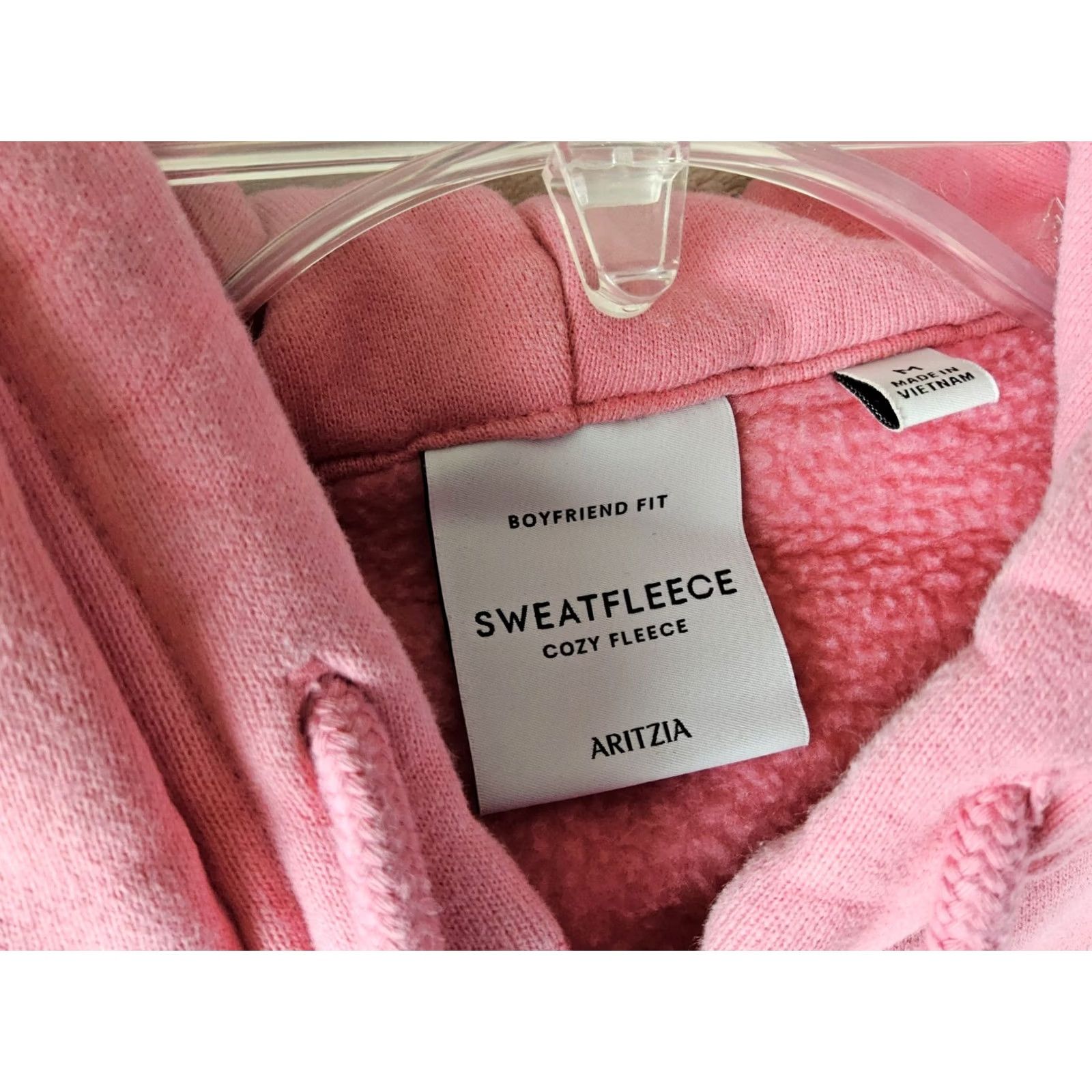Aritzia Aritzia Hoodie Womens Pink Size M Cropped Sweatfleece Boyfriend Fit Full Zip Hooded Pockets Oversized Size M / US 6-8 / IT 42-44 - 4 Thumbnail