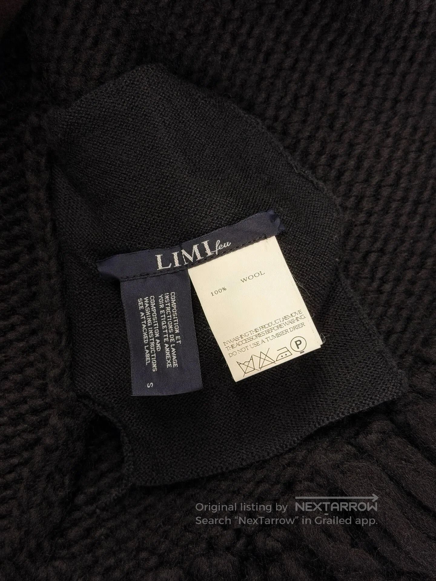 Y's black woolen knitted cardigan with fringe. Size S / US 4 / IT 40 - 9 Thumbnail