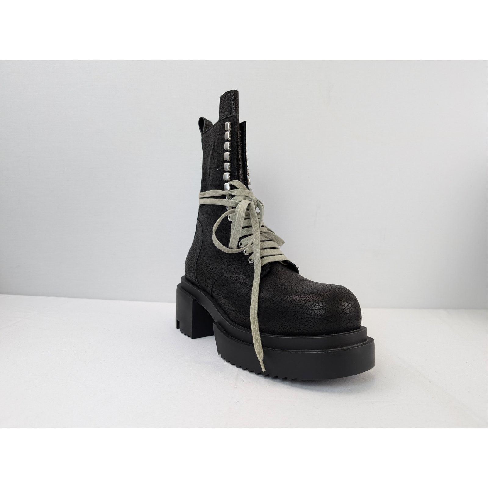 Rick Owens o1rshd1 Lace-up Bogun leather boot with a platform sole Size US 11 / EU 44 - 2 Thumbnail