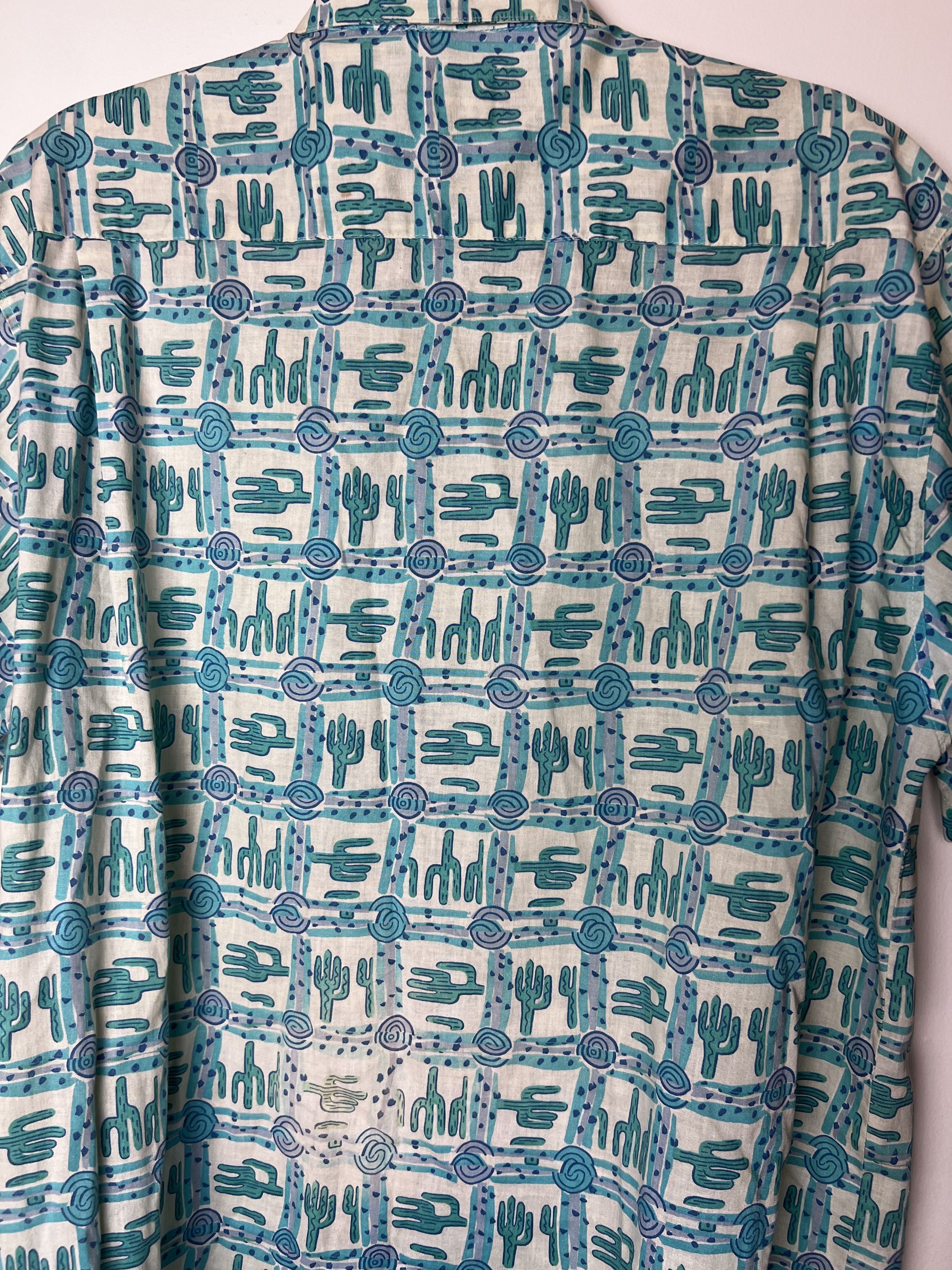 Vintage Vintage 1990's New Man Cactus Short Sleeve Button Up Shirt Size US L / EU 52-54 / 3 - 12 Thumbnail