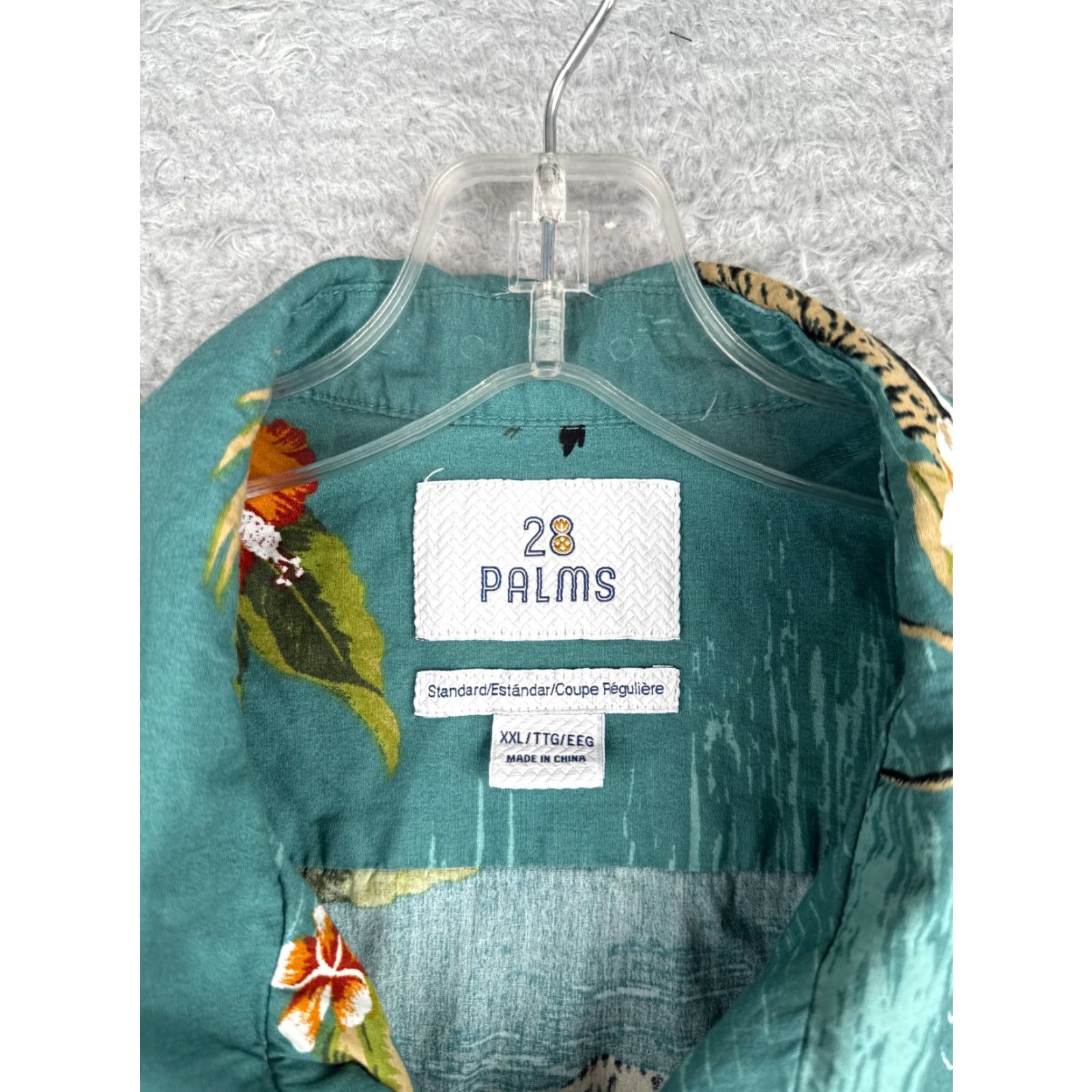 Vintage 28 Palms Shirt Men 2XL Blue Hibiscus Floral Palm Hawaiian Button Up Cotton Size US XXL / EU 58 / 5 - 7 Thumbnail