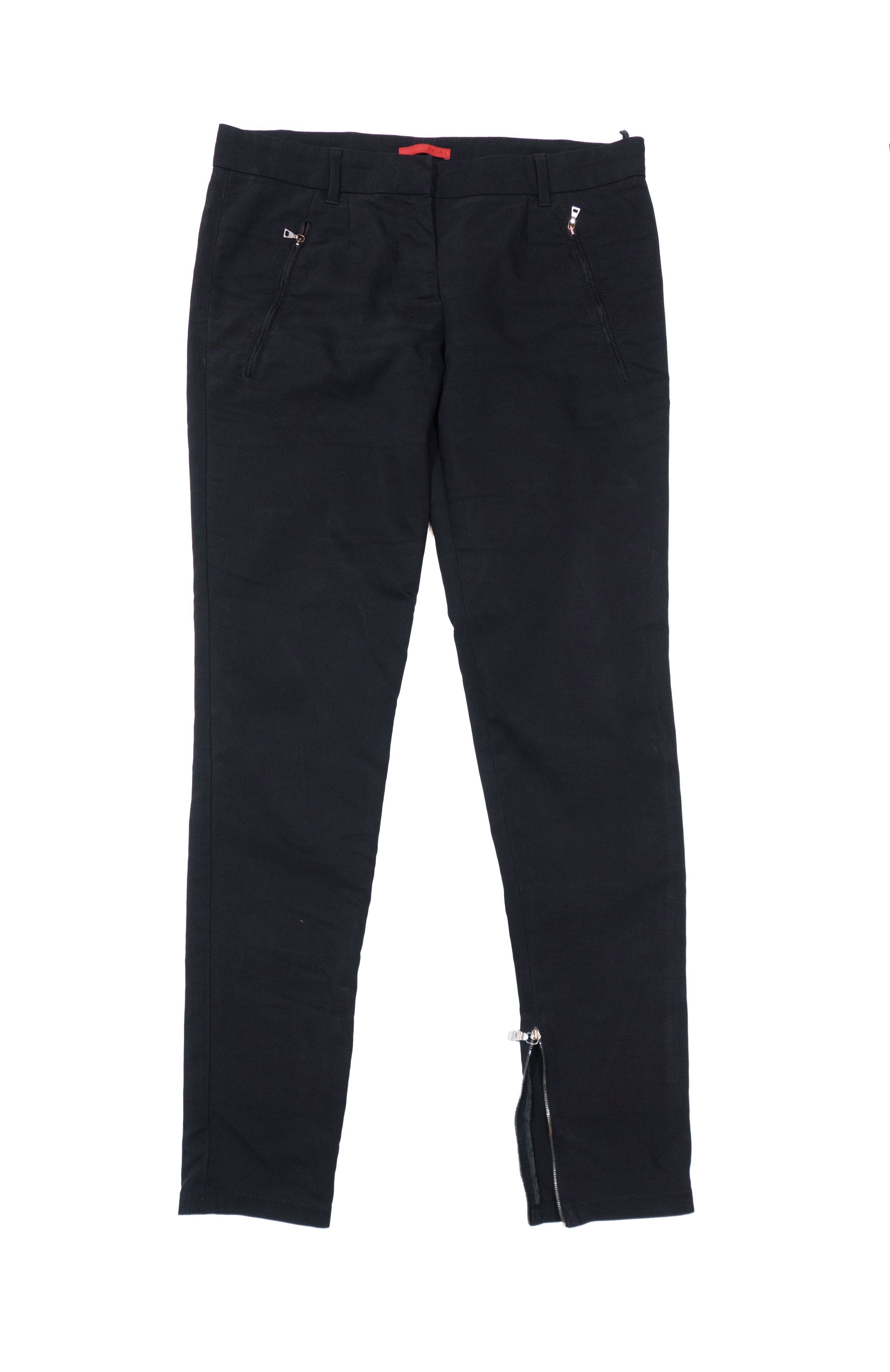 PRADA side zip slacks black Prada Black Side Zip Ankle Straight
