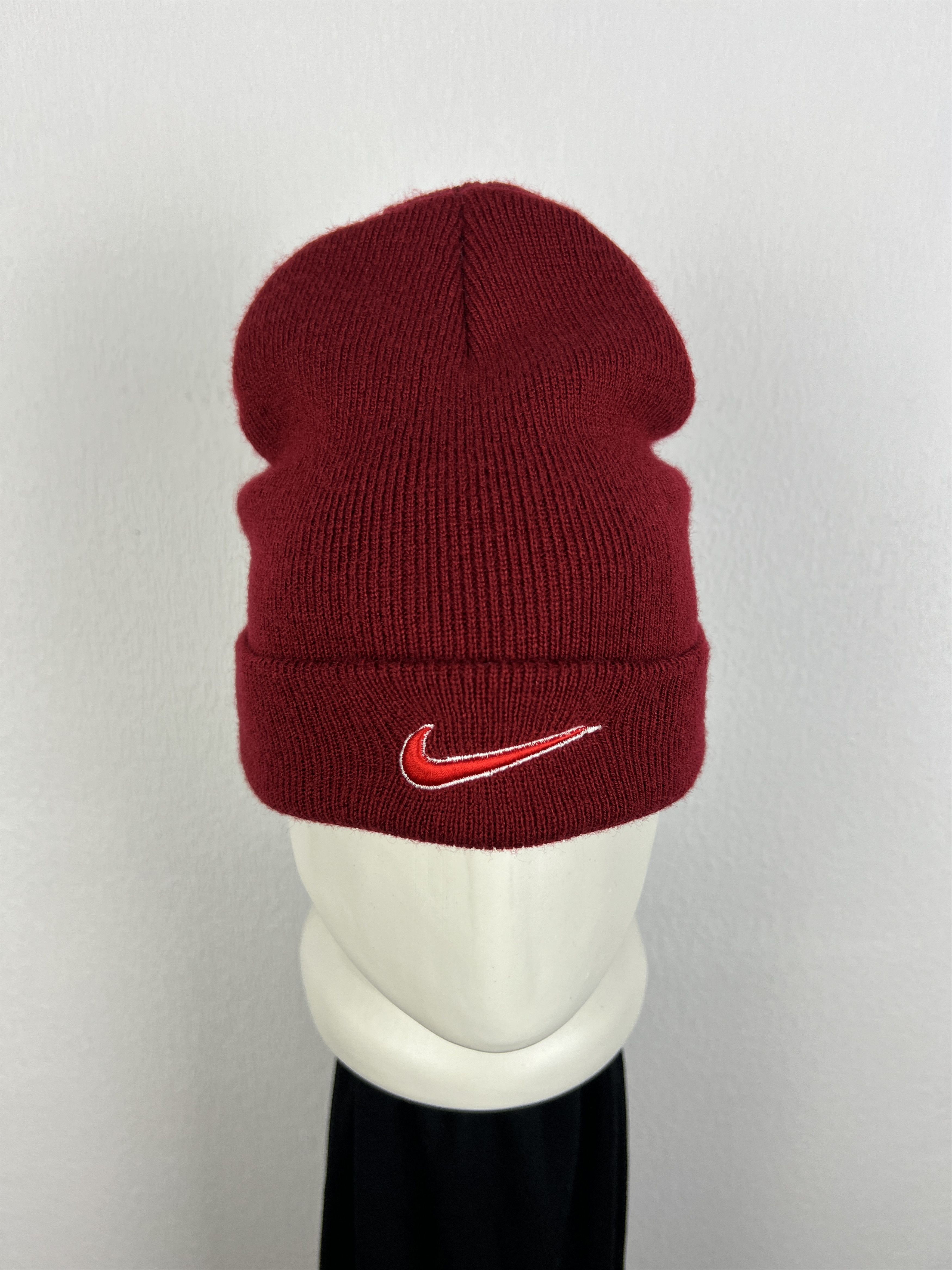 Nike Vintage Nike Beanie Cap Hat Rare Red Y2K Hype Classic Warm Size ONE SIZE - 2 Thumbnail