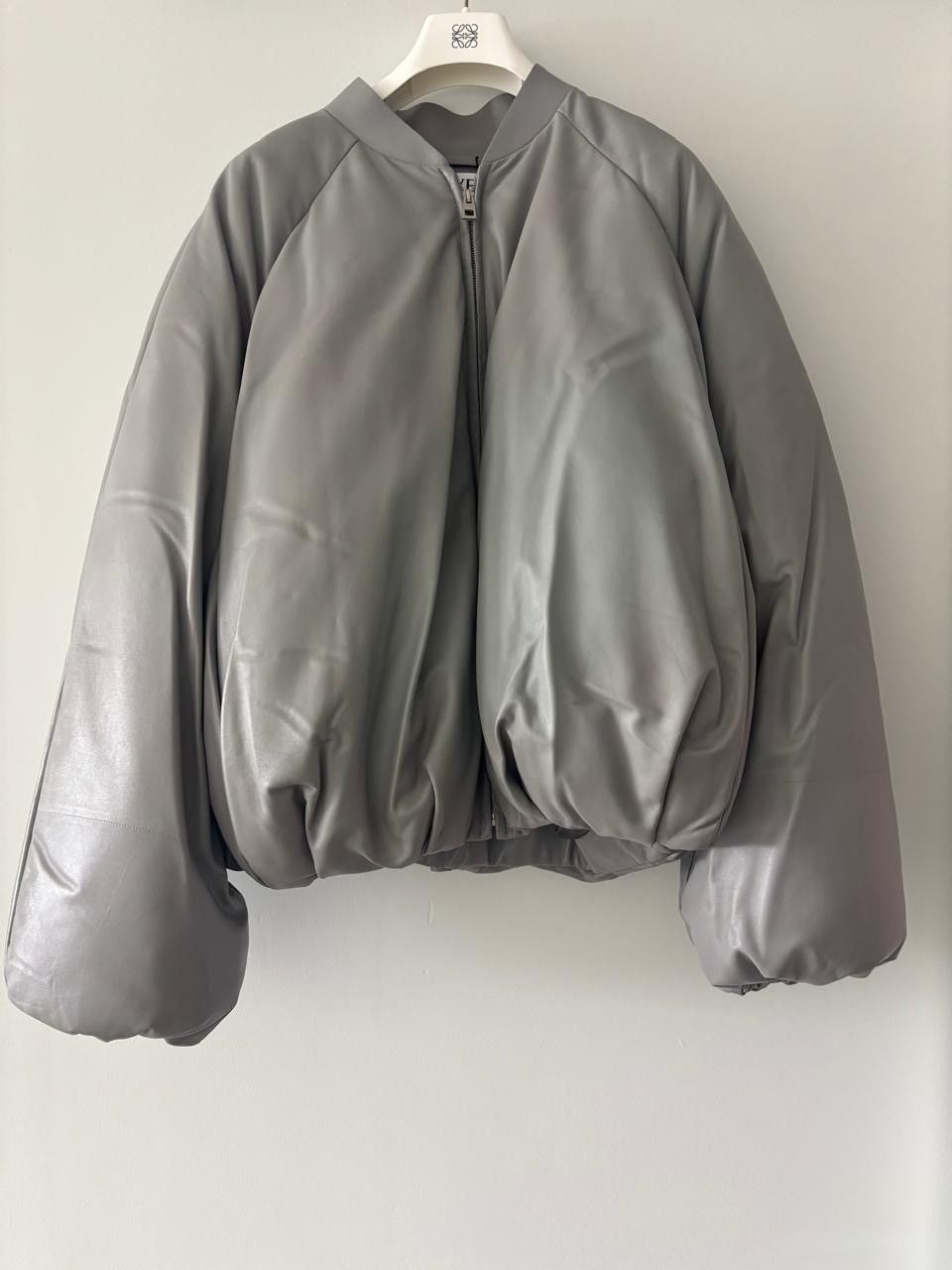 Loewe 🔥$7.8K VALUE🔥Loewe Grey Padded Leather Bomber Jacket Size US L / EU 52-54 / 3 - 5 Thumbnail