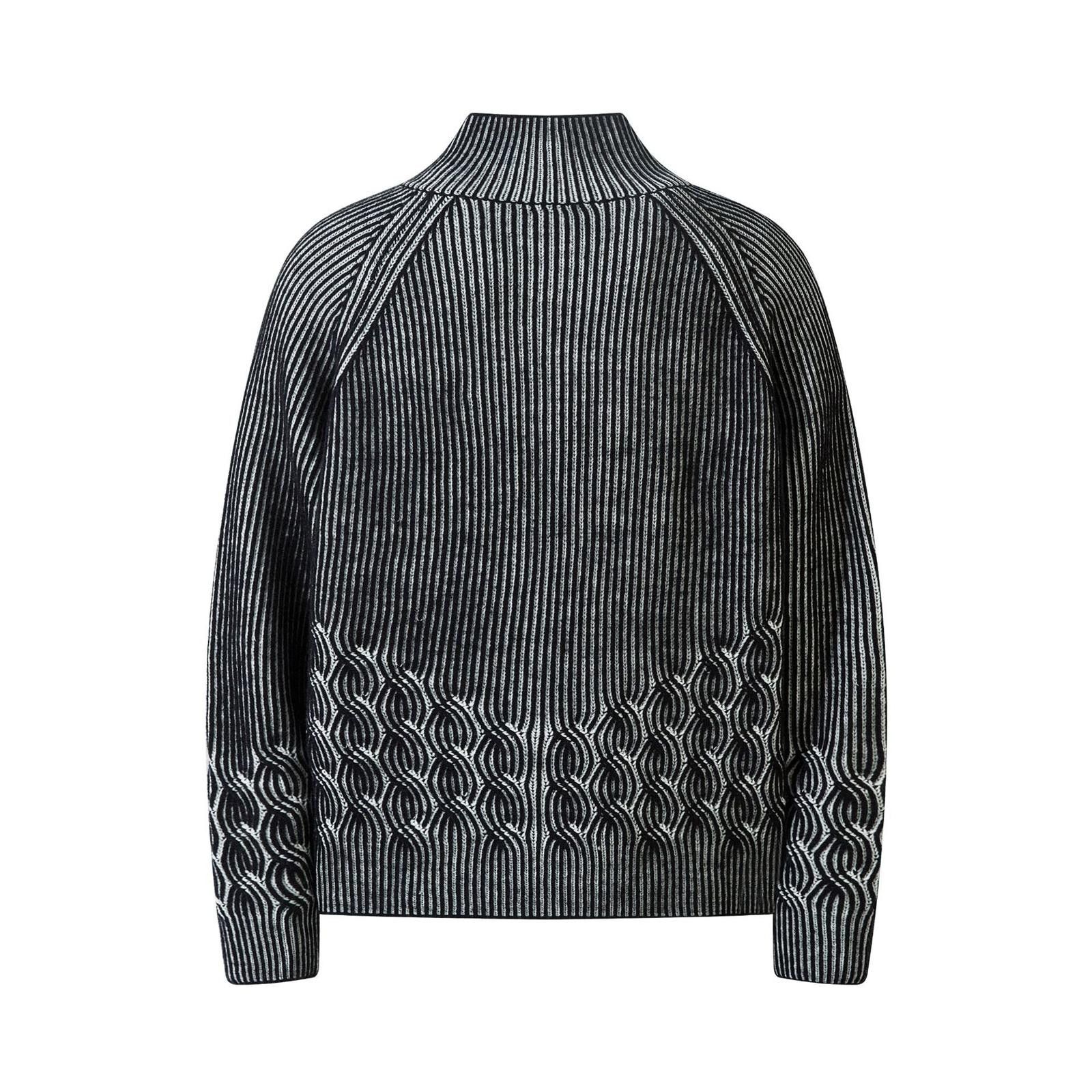 Japanese Brand Black and Gray Knit Zip-Up Sweater, Textured Knit Sweater Size US M / EU 48-50 / 2 - 2 Thumbnail