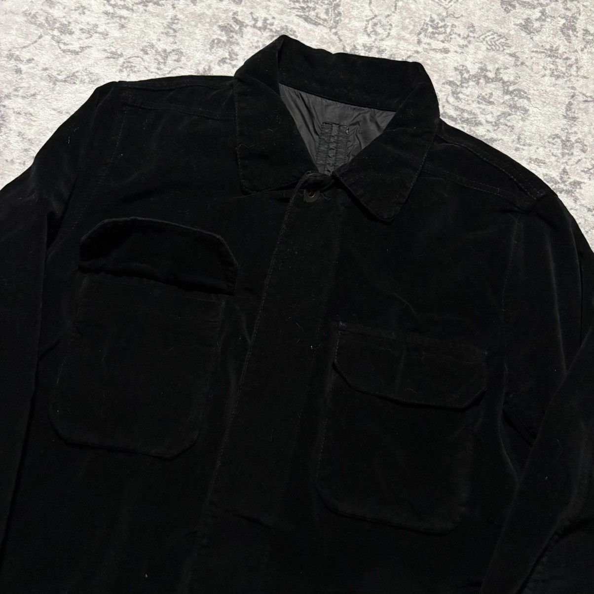 Rick Owens Drkshdw Rick Owens DRKSHDW Velvet Trucker Jacket Black | Size XL Size US XL / EU 56 / 4 - 3 Thumbnail