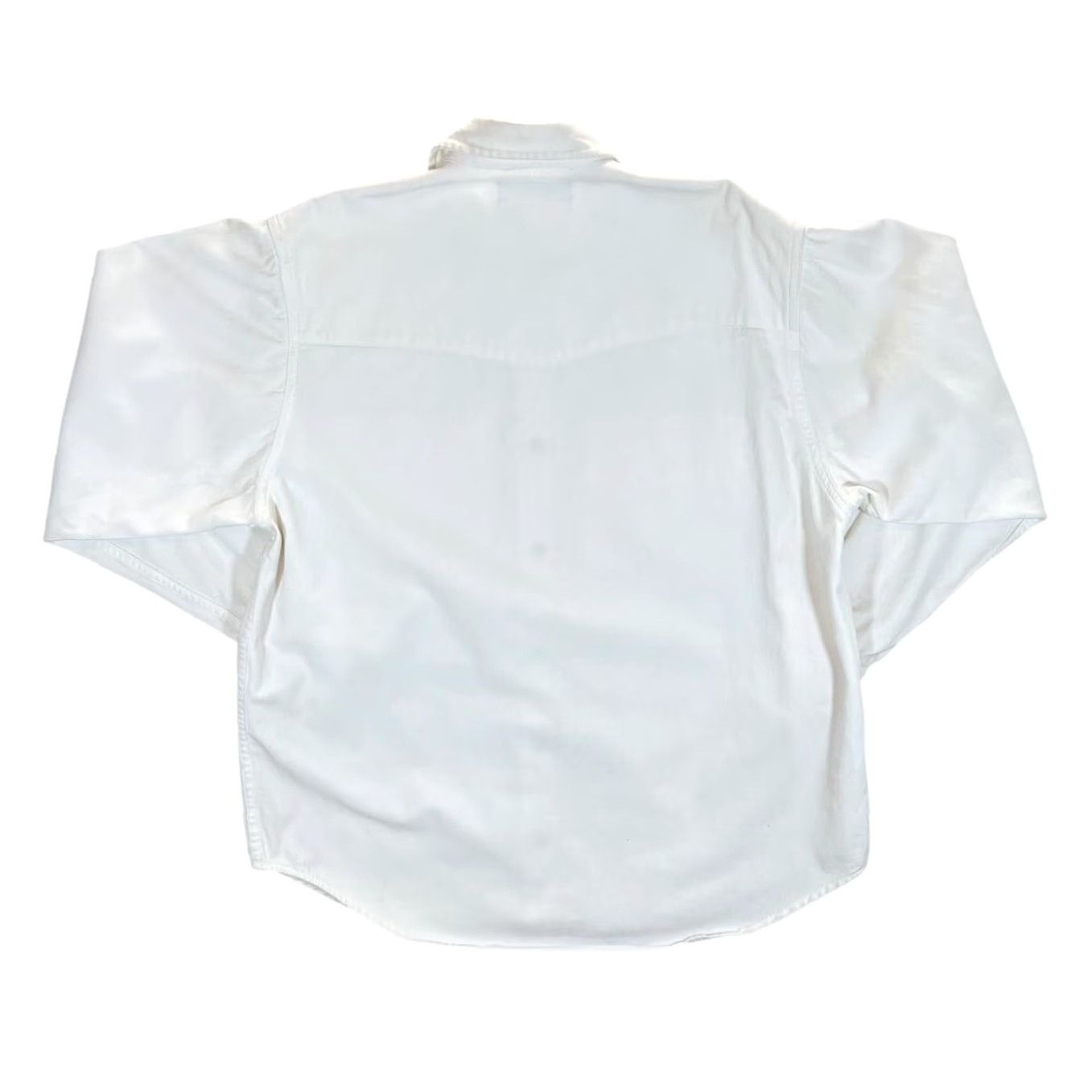 Lee VINTAGE Lee Sanforized Union Made White Cotton Long Sleeve Popper Shirt XS Men's 90s Shirt Size US XS / EU 42 / 0 - 2 Thumbnail