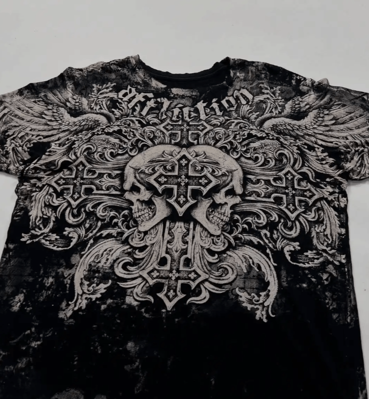 Japanese Brand 2000s Affliction Gothic Printed T-shirt Size US S / EU 44-46 / 1 - 5 Thumbnail